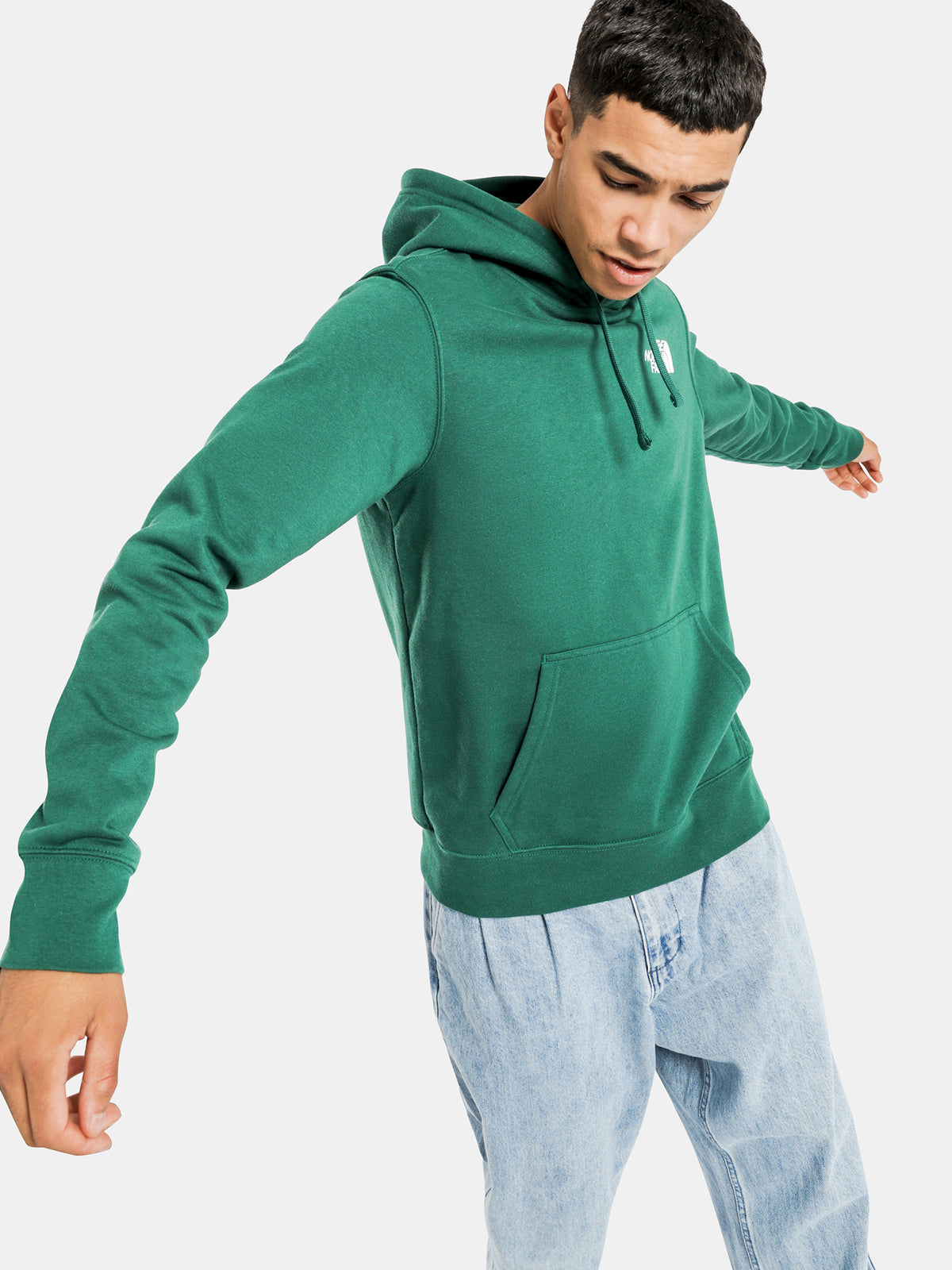 Red Box Pullover Hoodie in Green