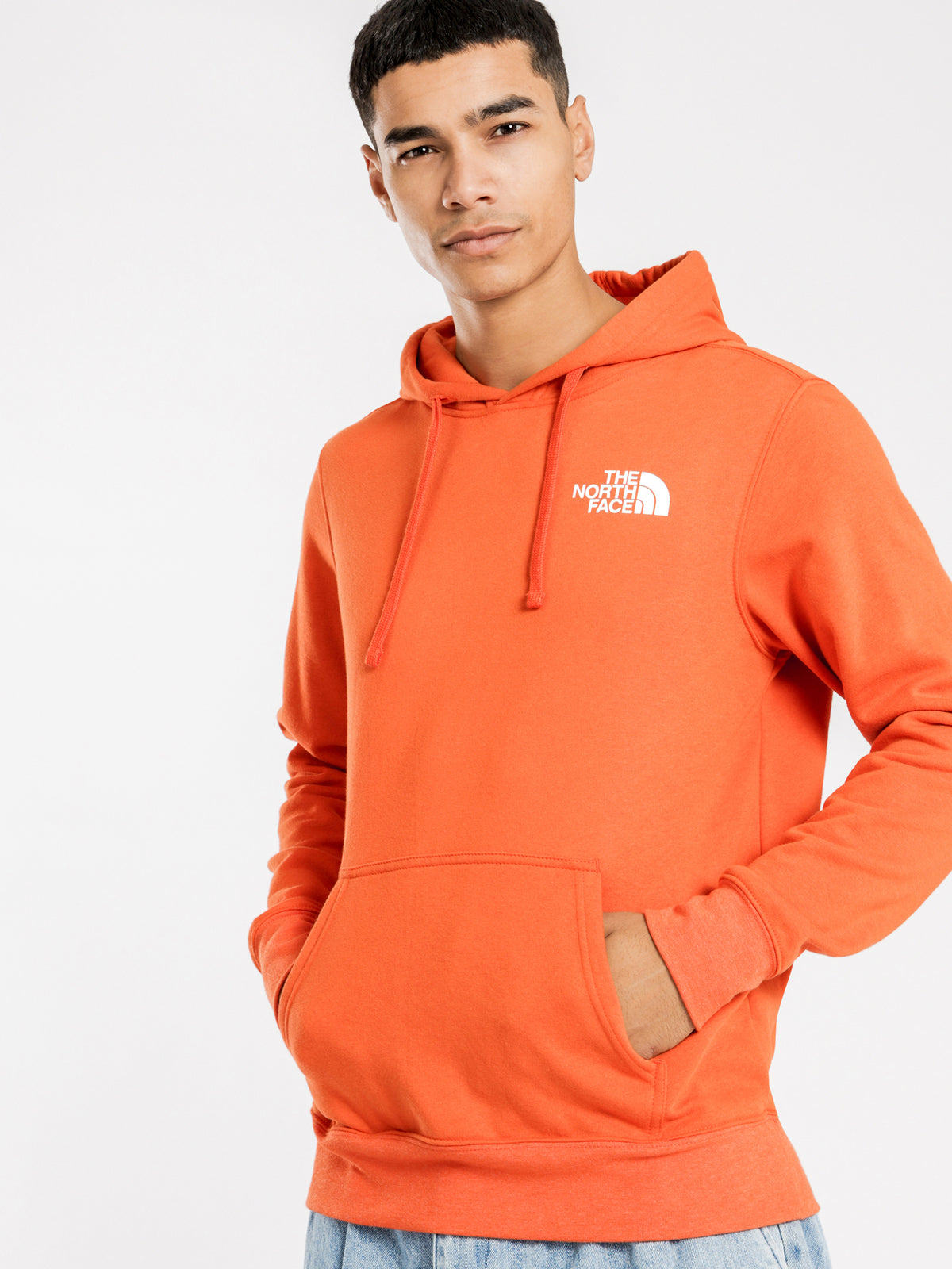 Red Box Pullover Hoodie in Orange
