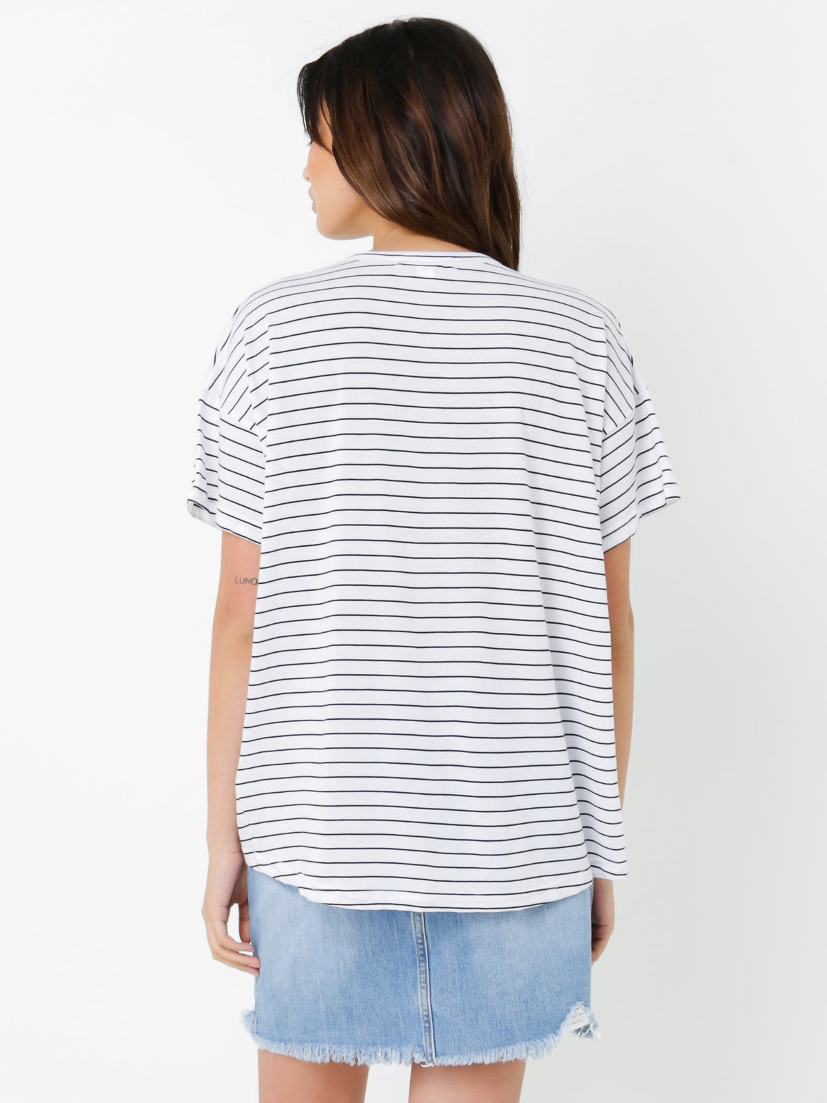 Springfield Cocoon T-Shirt in Black &amp; White Stripe