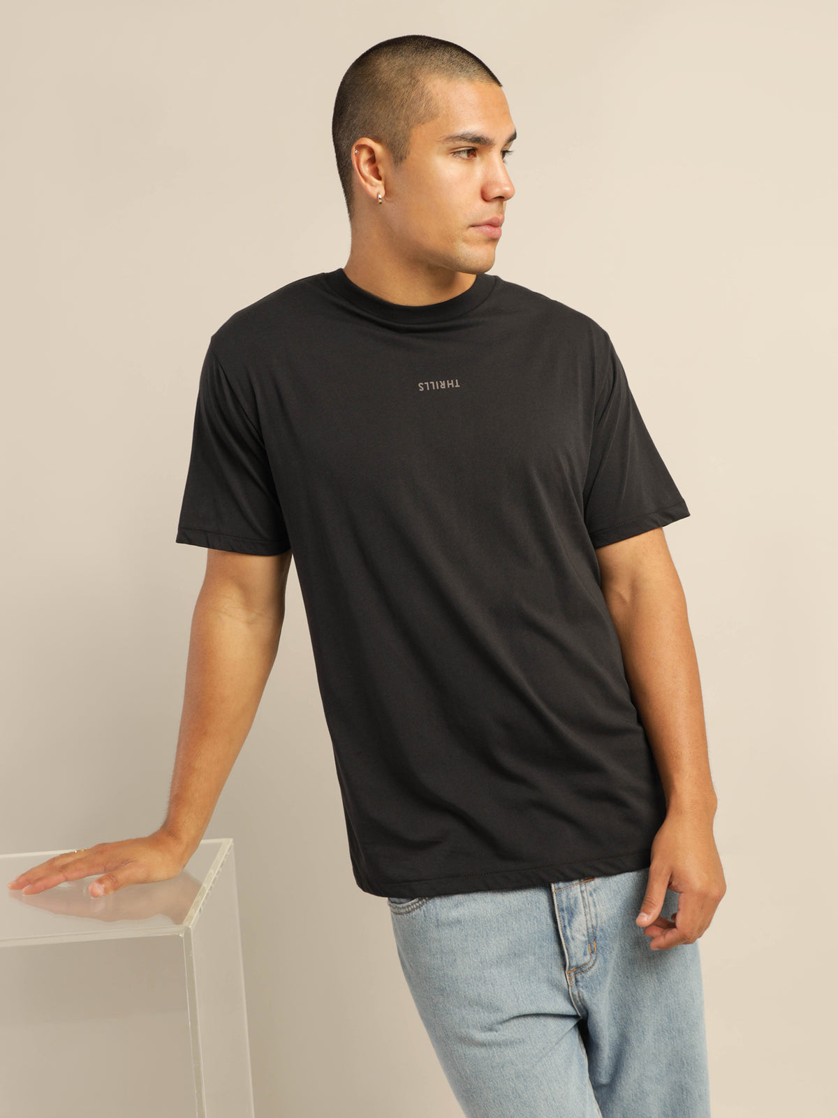 Minimal Thrills Merch Fit T-Shirt in Vintage Black