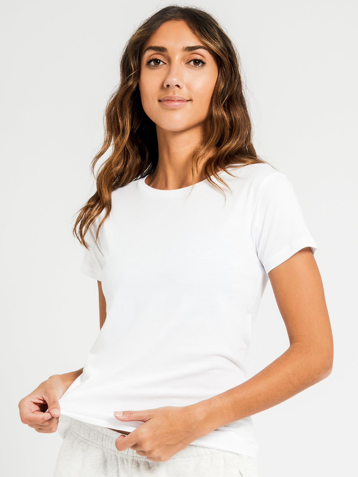 Harper Basic Crew T-Shirt in White