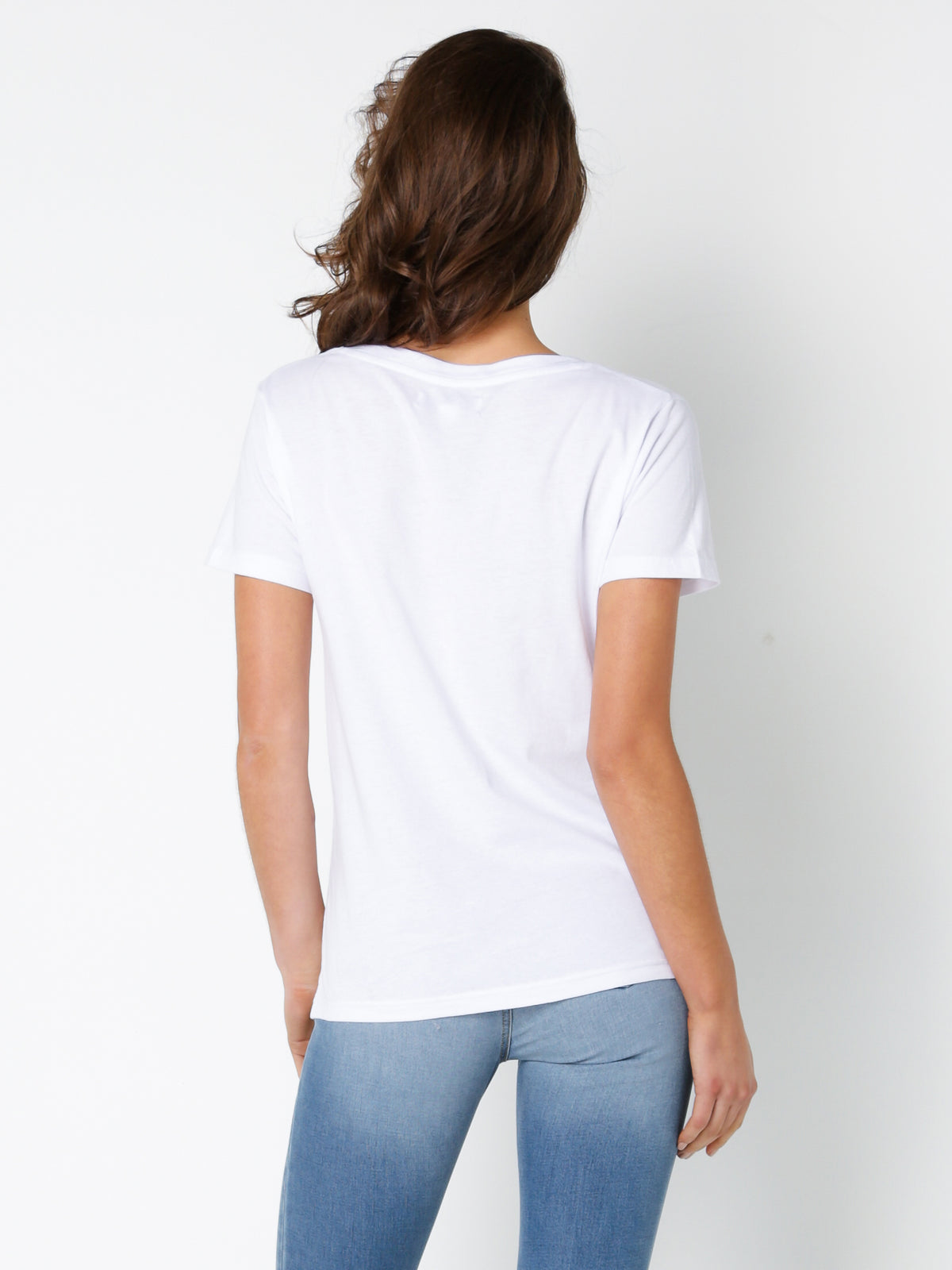Blake Basic V Neck T-Shirt in White