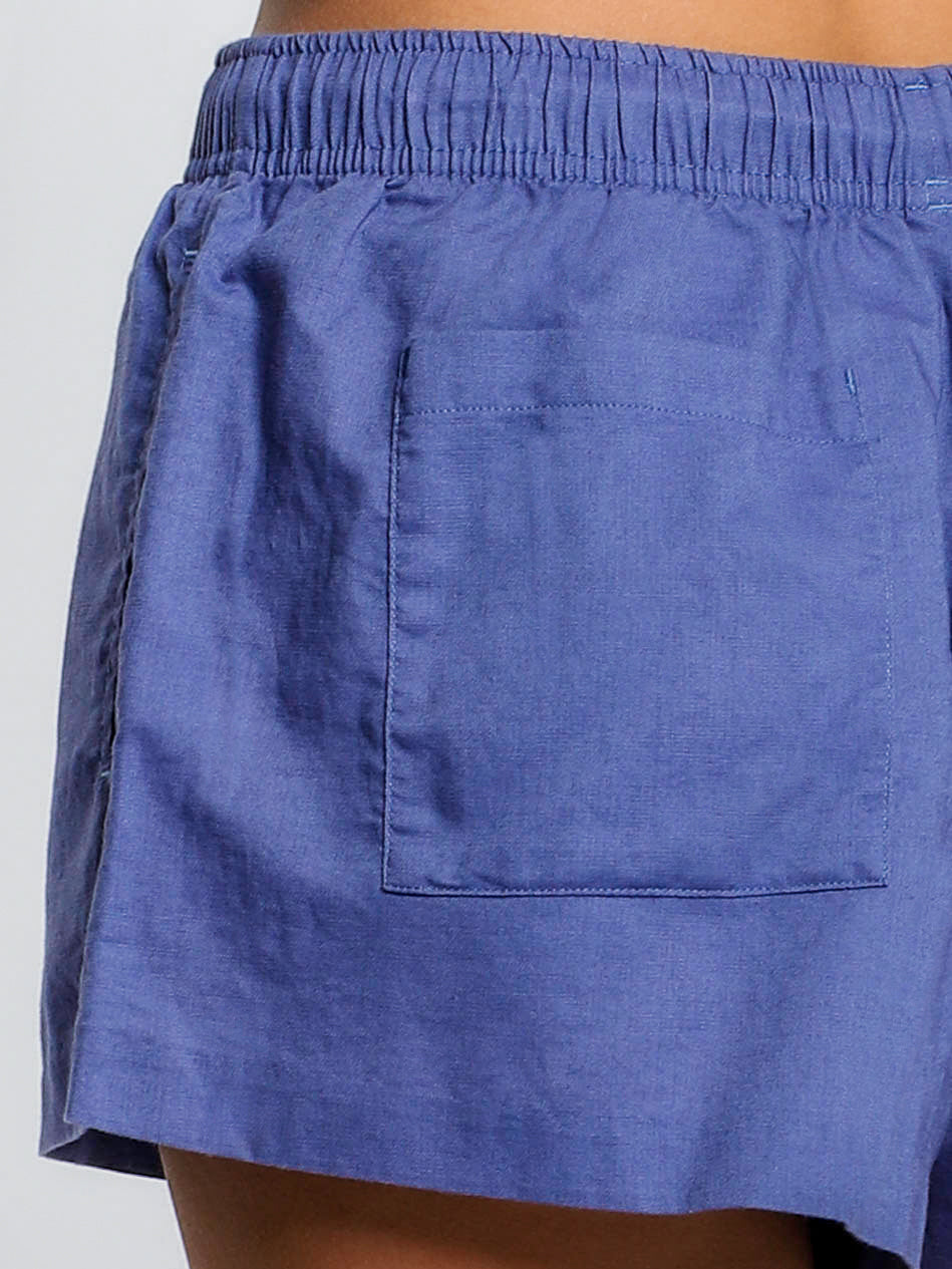 Malloy Shorts in Rockpool Blue Linen