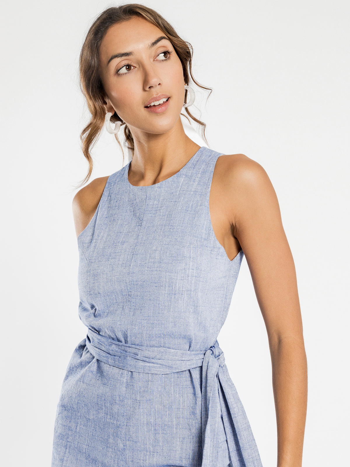 Electra Textured Jumpsuit in Blue