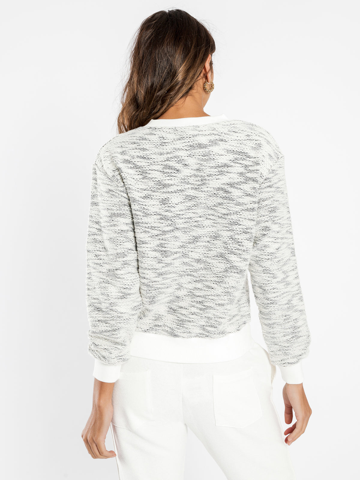 Bailey Textured Sweat in Black &amp; White