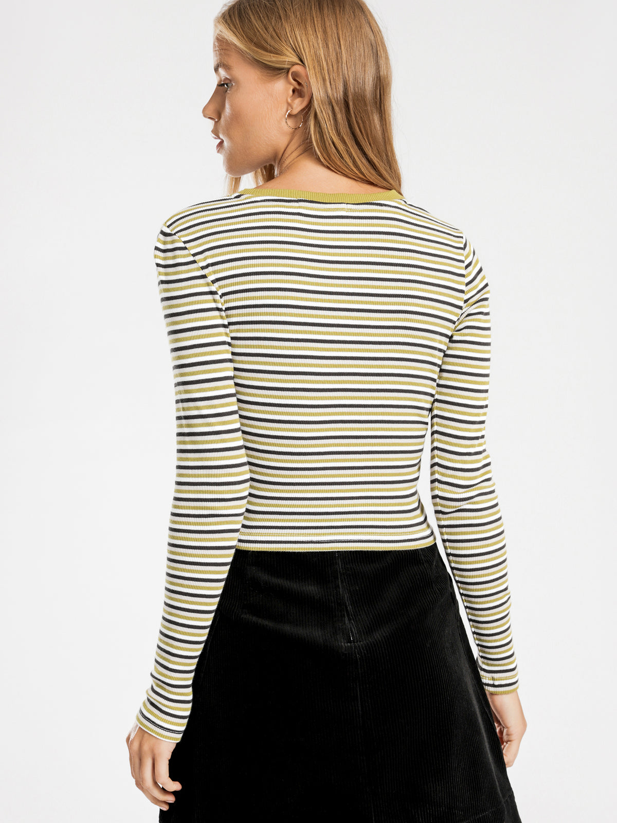 Haines Long Sleeve T-Shirt in Moss Stripe