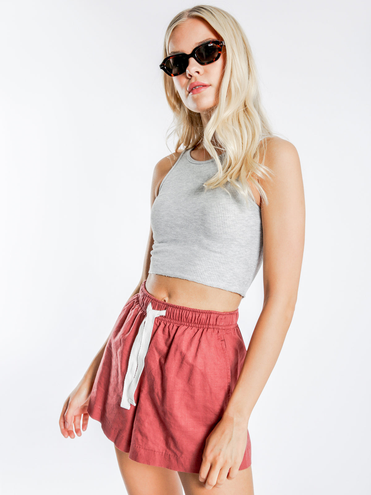 Nude Lucy Annie Waffle Tank Top | Grey Marle