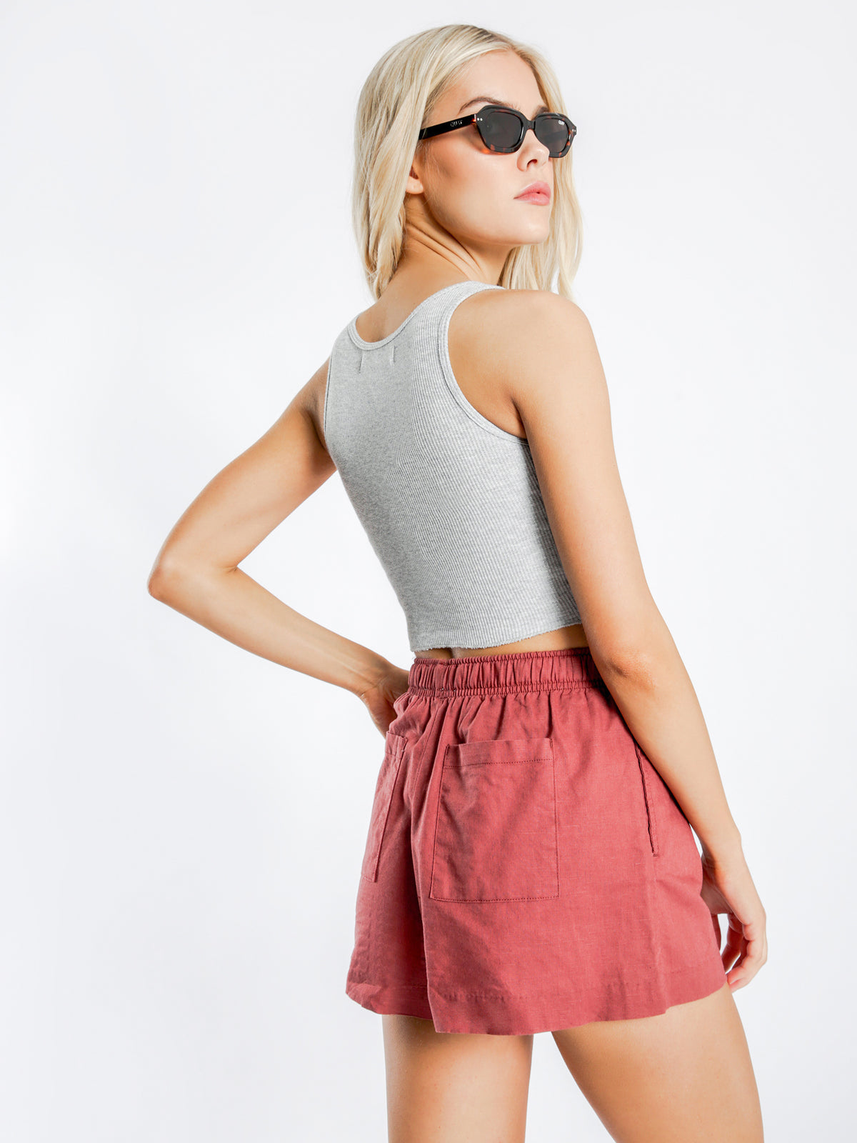 Nude Lucy Annie Waffle Tank Top | Grey Marle