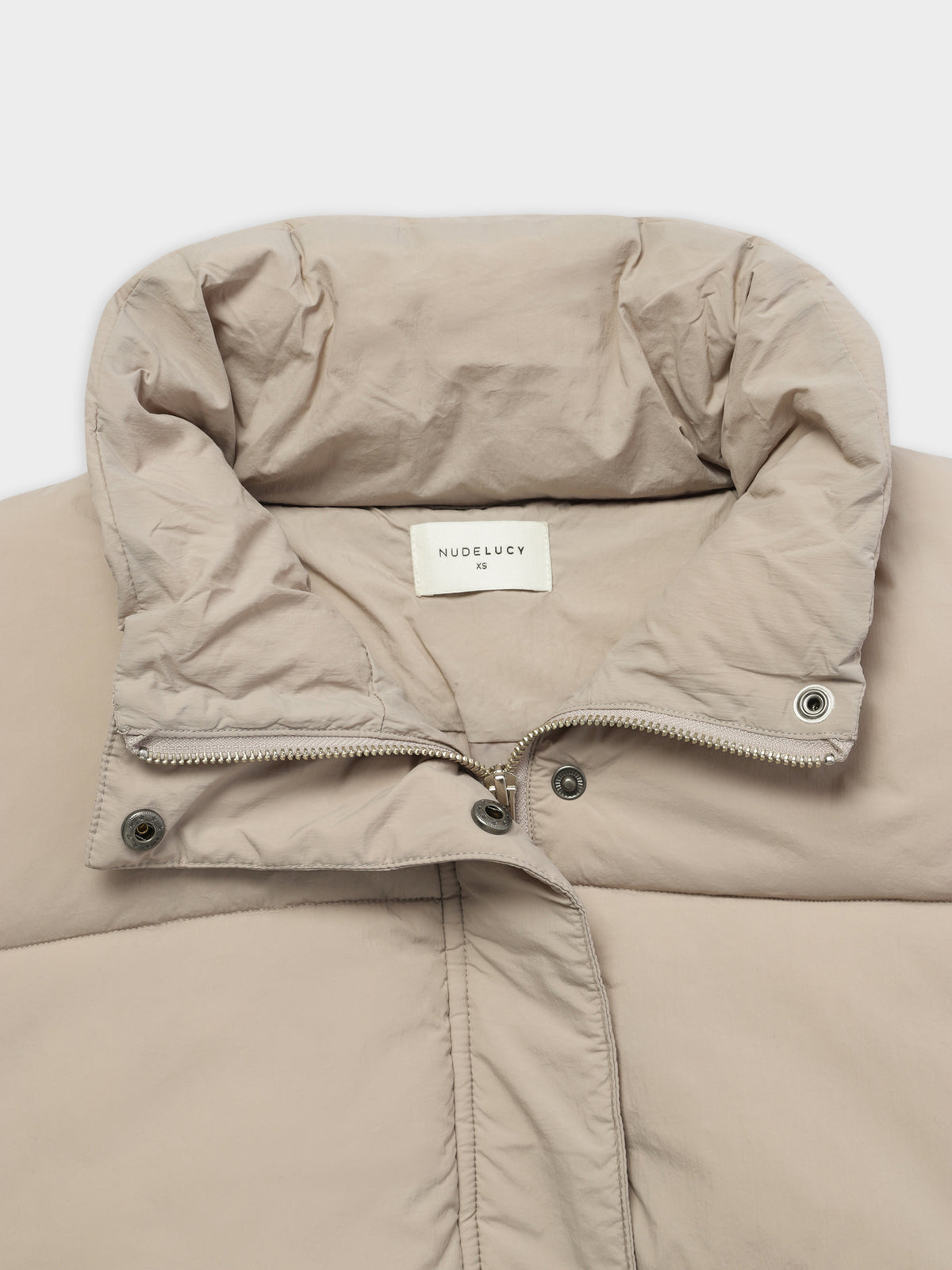 Topher Puffer Jacket in Taupe