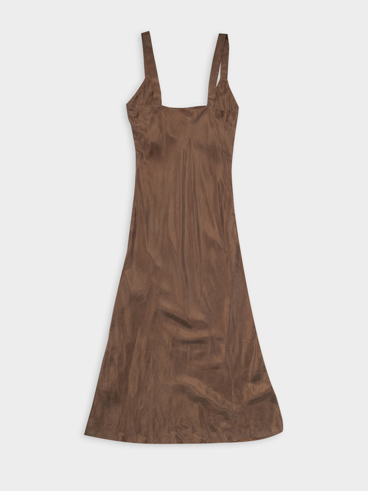Esme Cupro Slip Dress in Chocolate
