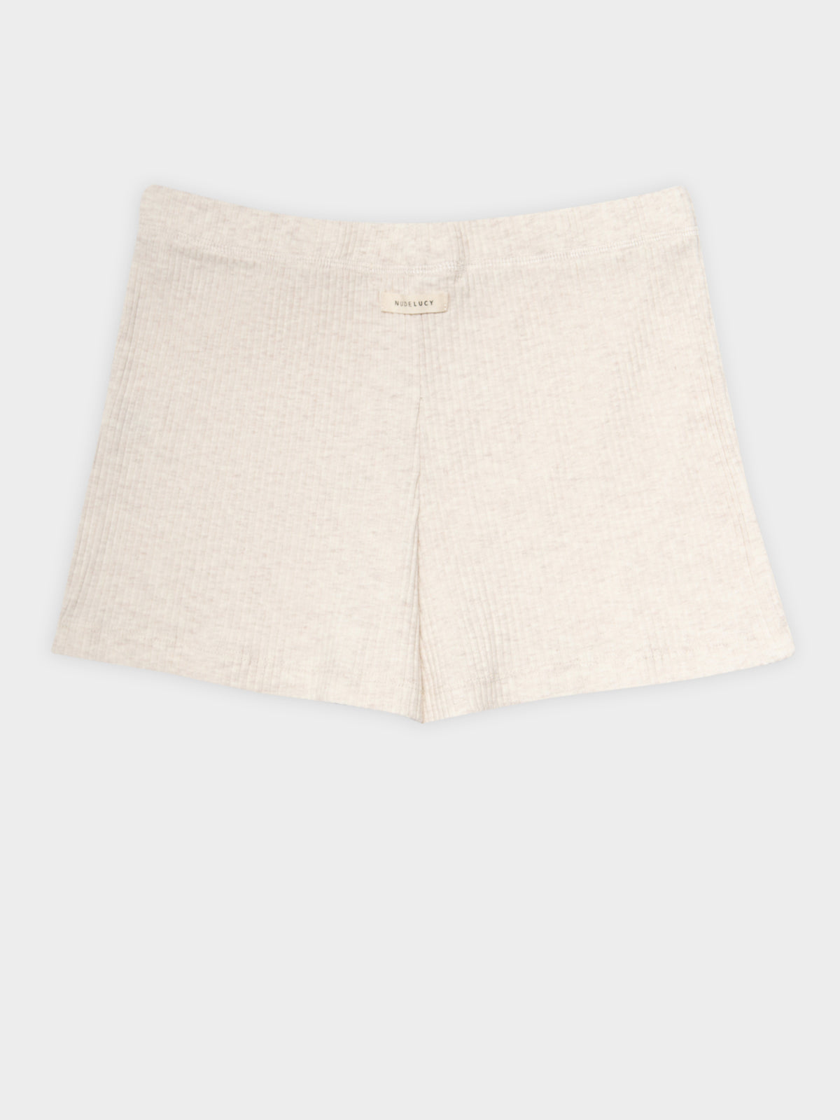 Ribbed Lounge Shorts in Cream Marle