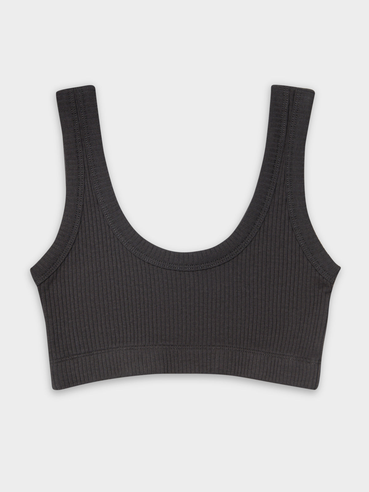 Ribbed Lounge Crop Top in Coal