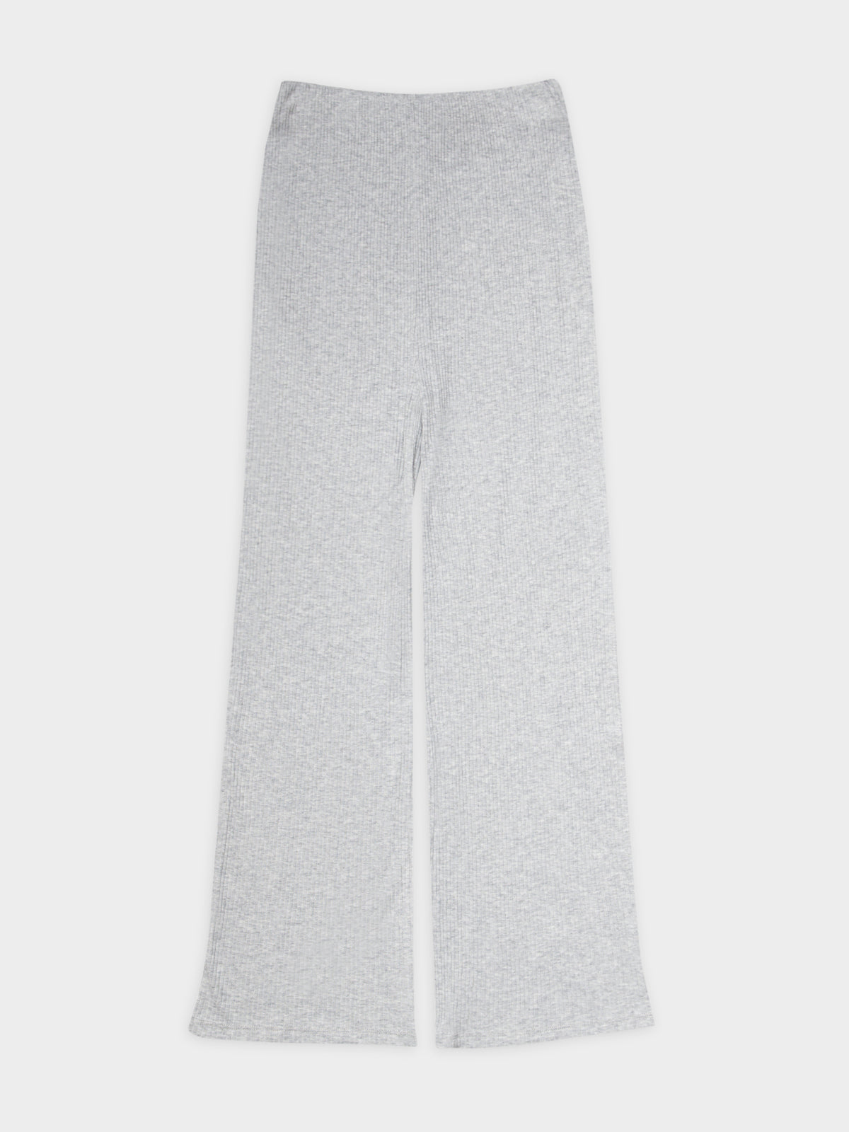 Ribbed Lounge Culotte Pants in Grey Marle