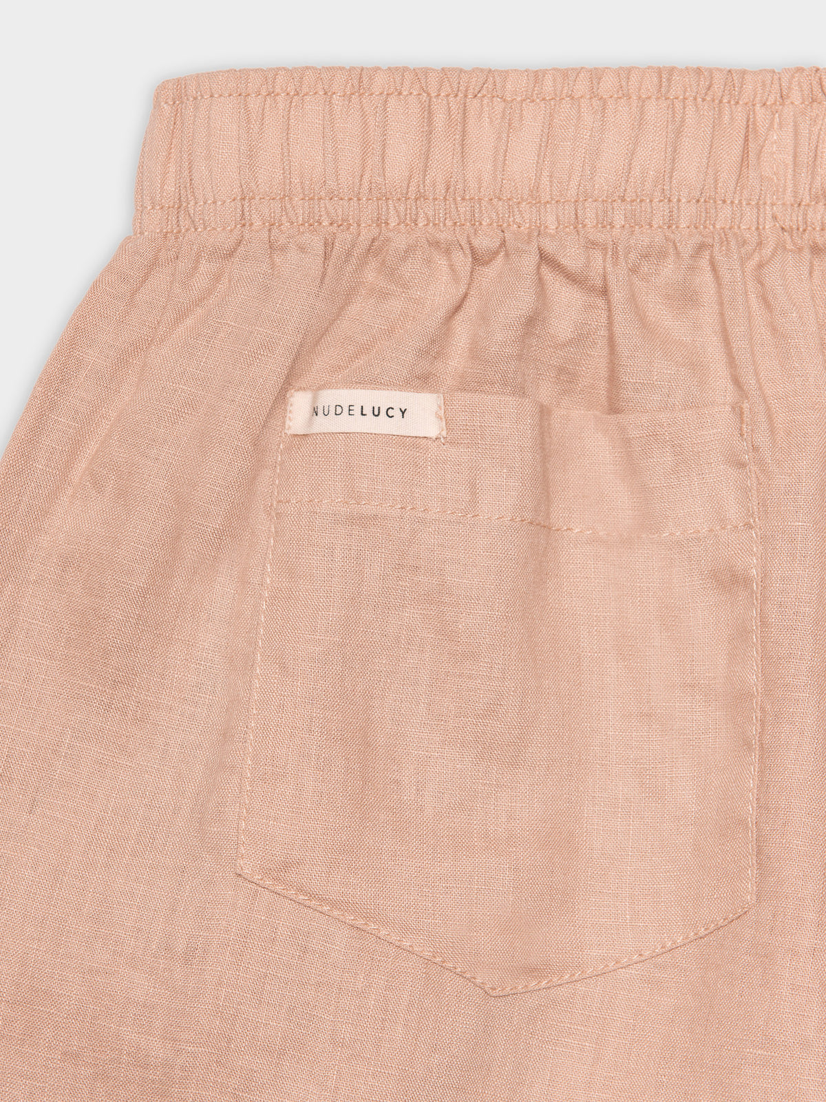 Nude Linen Lounge Crop Pant in Clay Pink