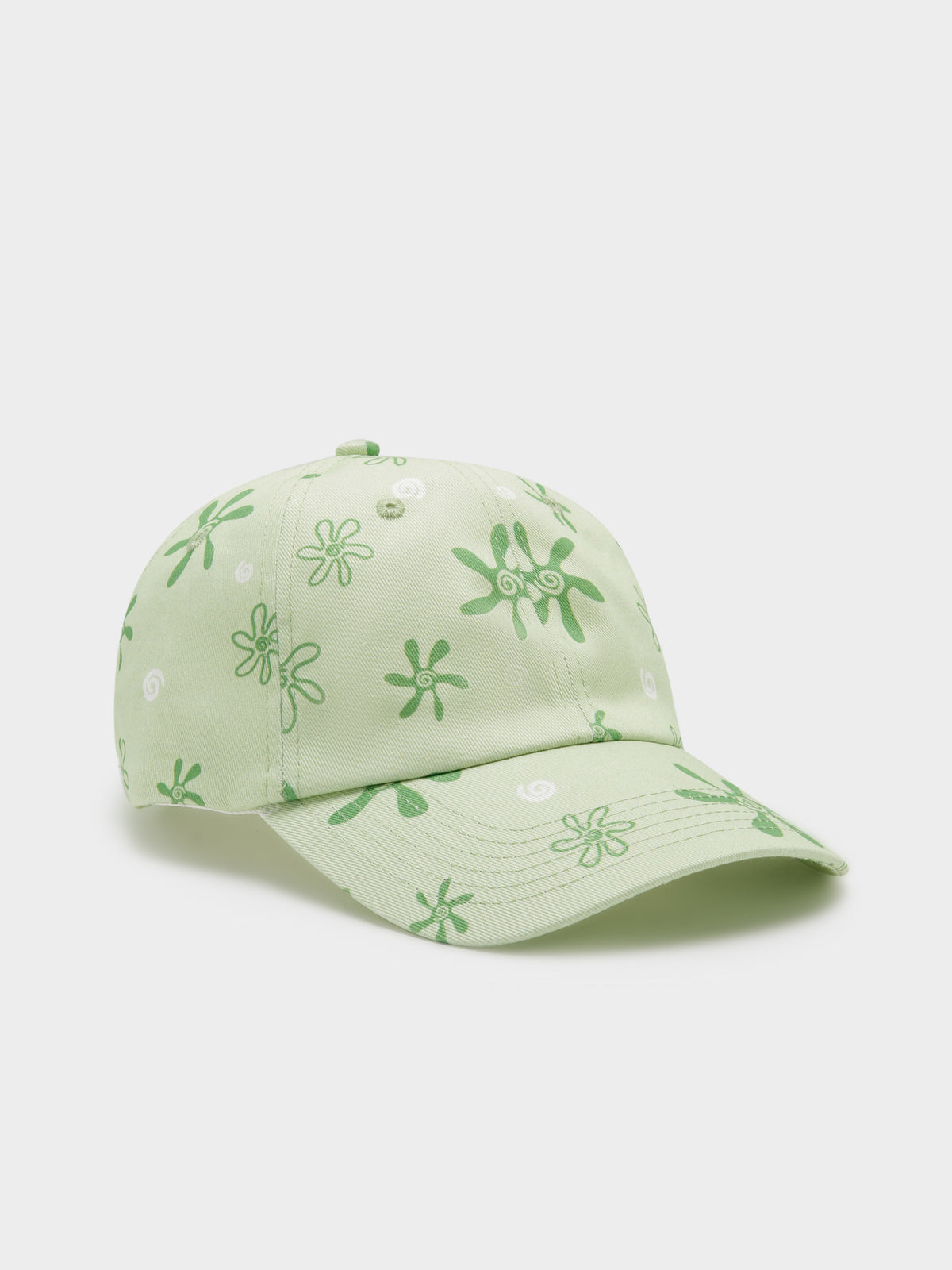 Floral Cap in Lime