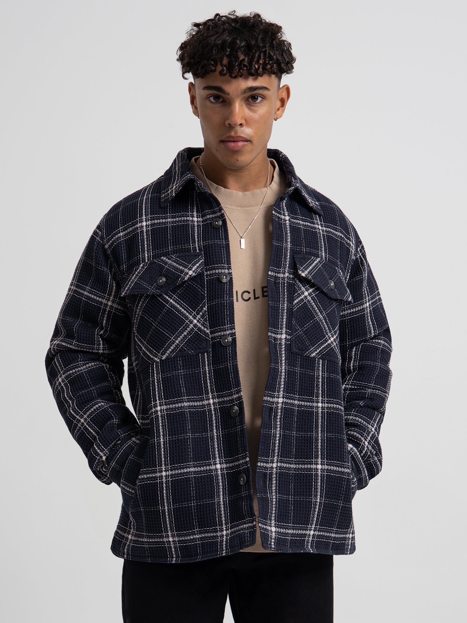 Marvin Plaid Jacket in Navy Plaid - Glue Store