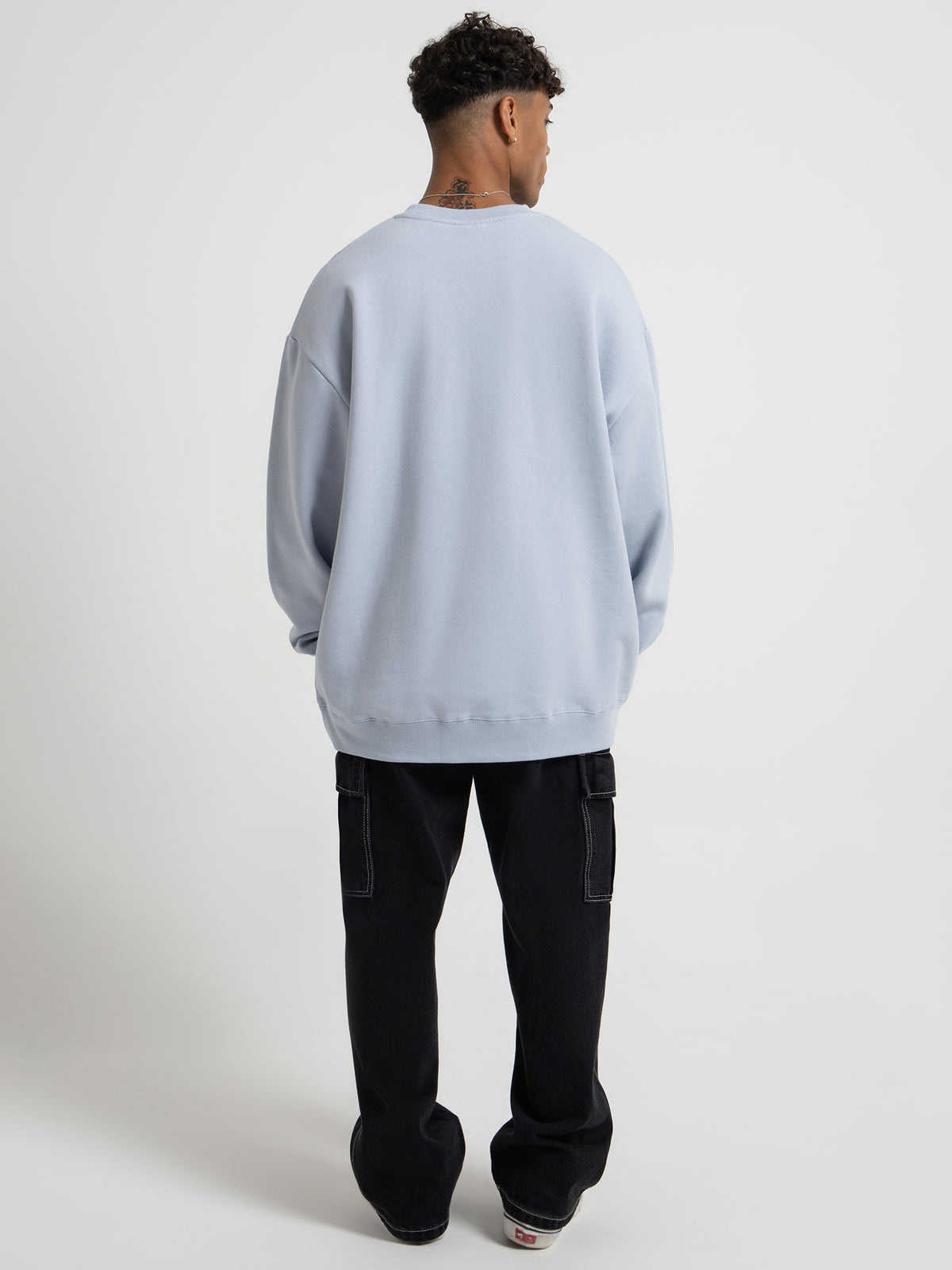 Stussy Solid Stock Embroidered Crew Sweater | Blue