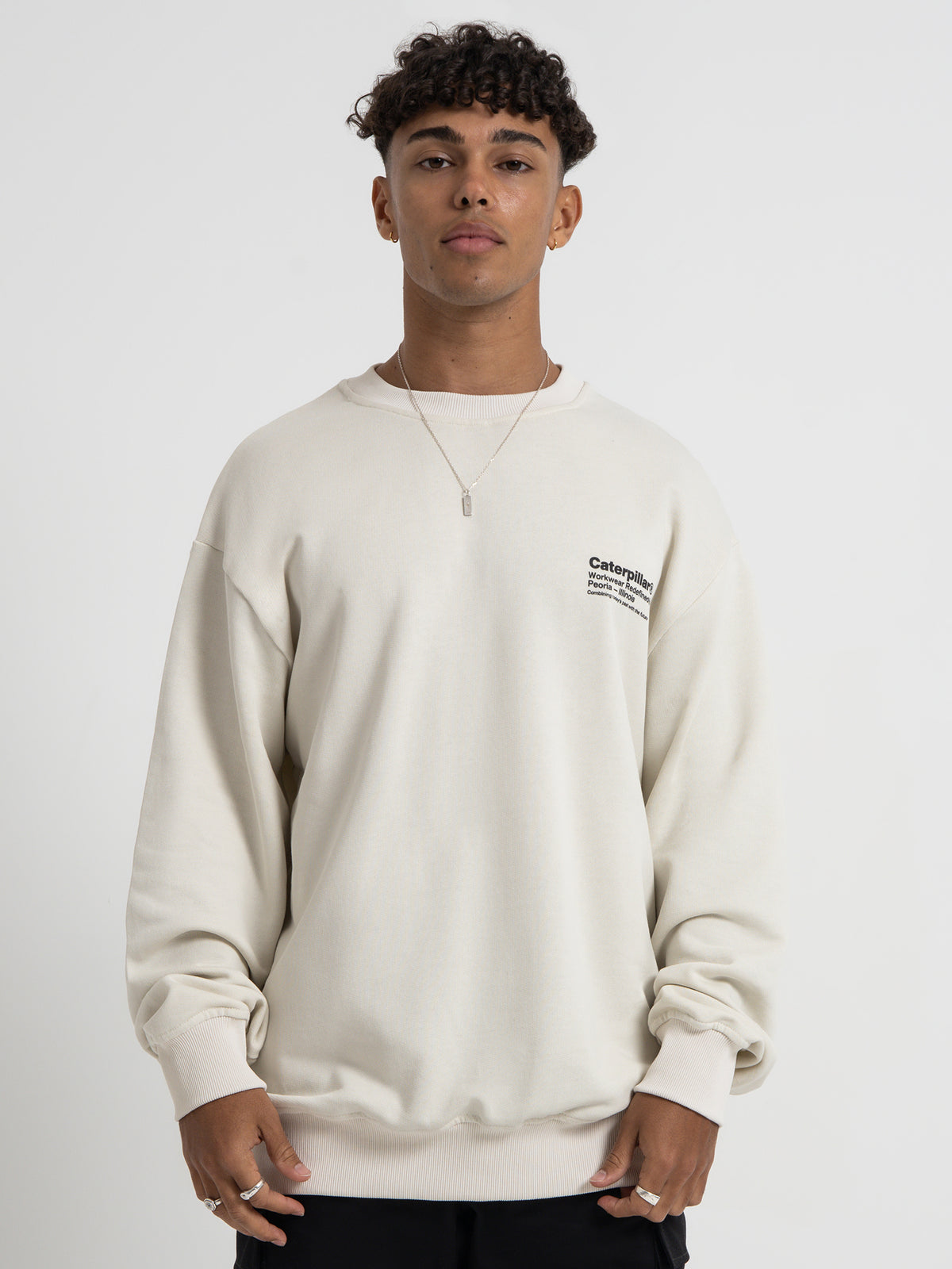 Caterpillar Workwear Insert Crew Neck | Bone