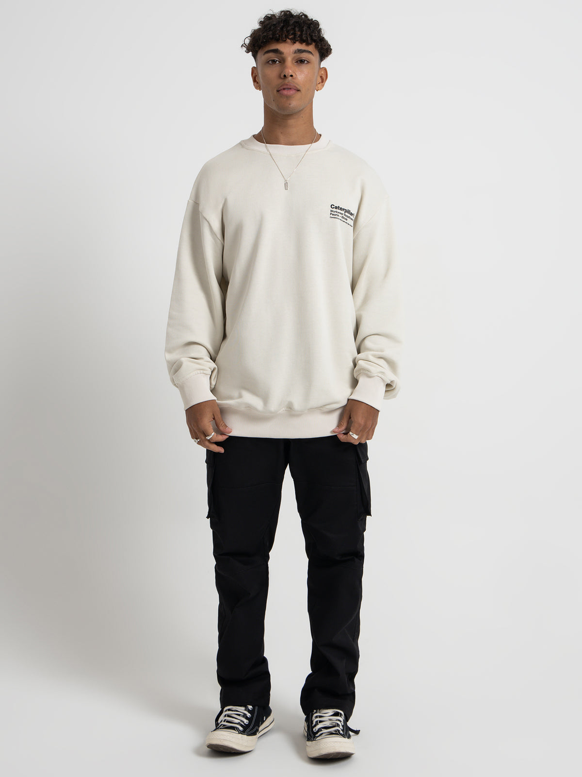 Caterpillar Workwear Insert Crew Neck | Bone