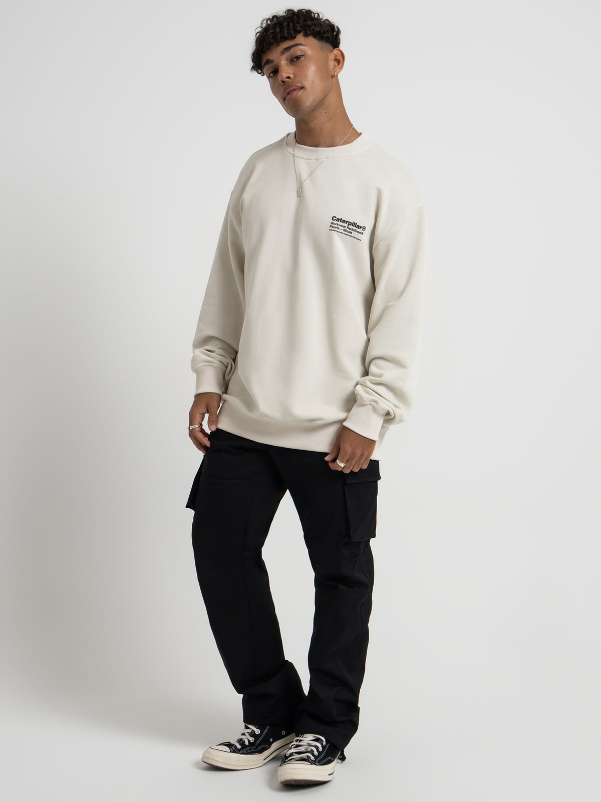 Caterpillar Workwear Insert Crew Neck | Bone