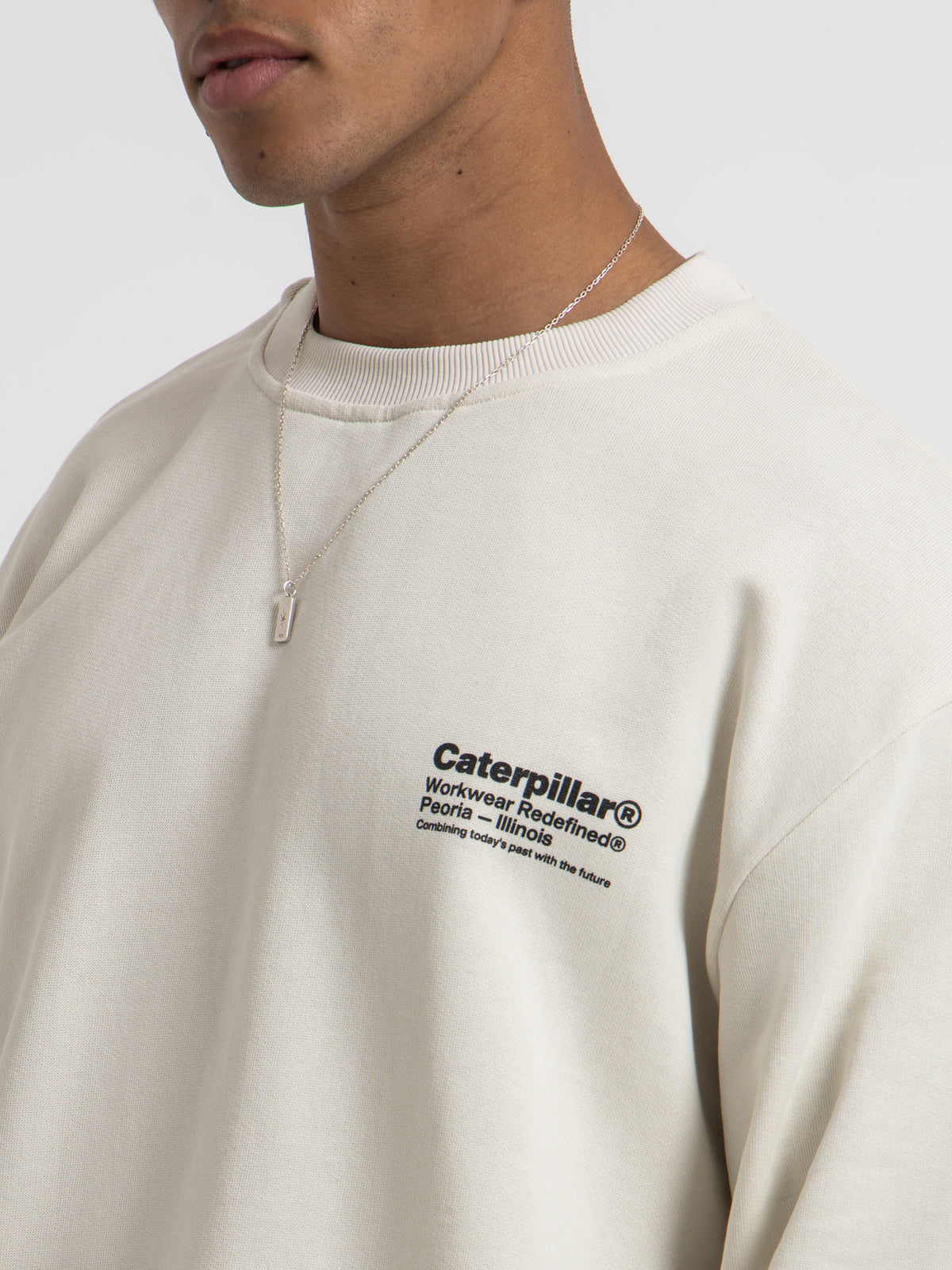 Caterpillar Workwear Insert Crew Neck | Bone