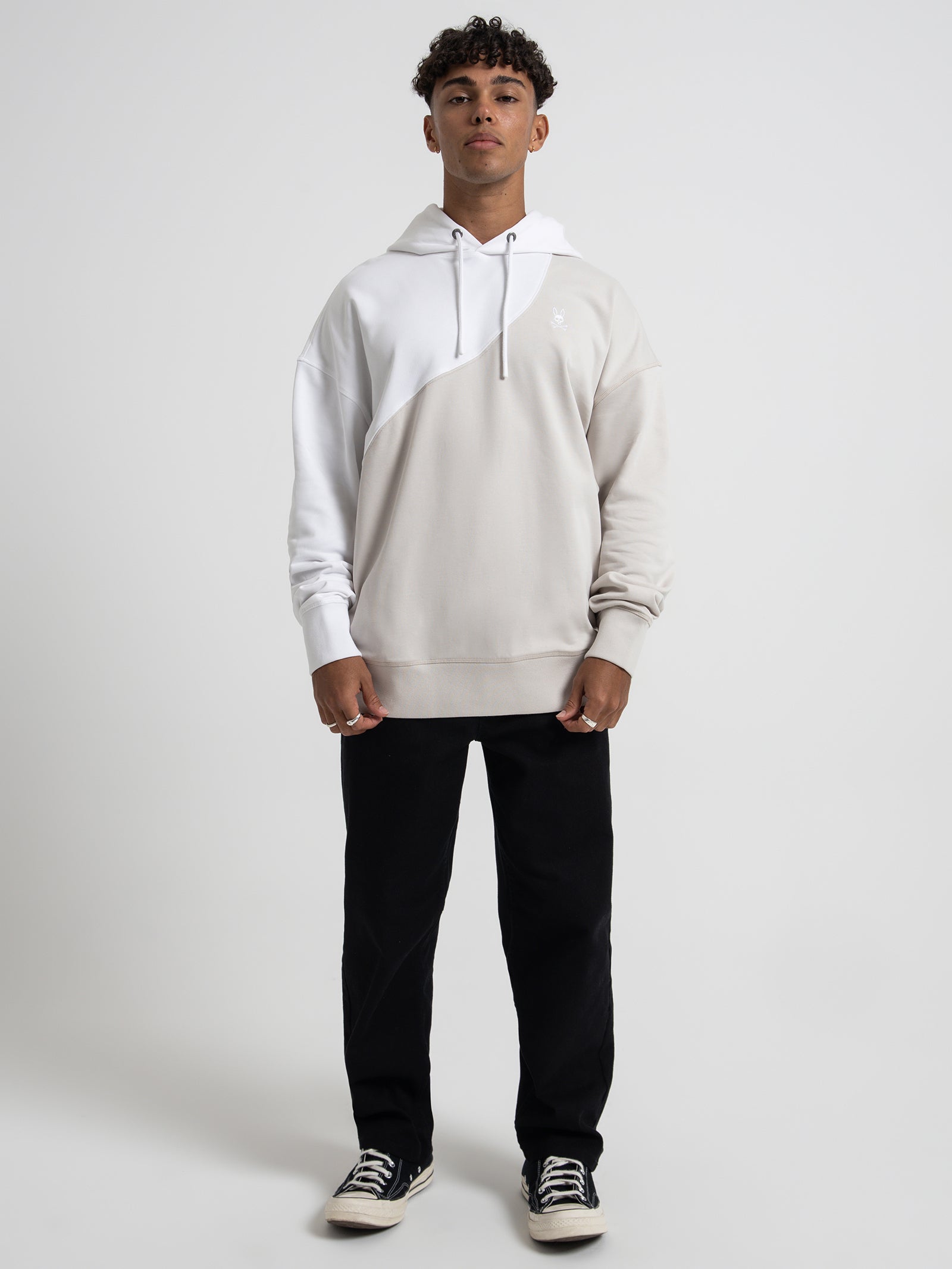 Kenney Relaxed Fit Popover Hoodie in Natural Linen - Glue Store