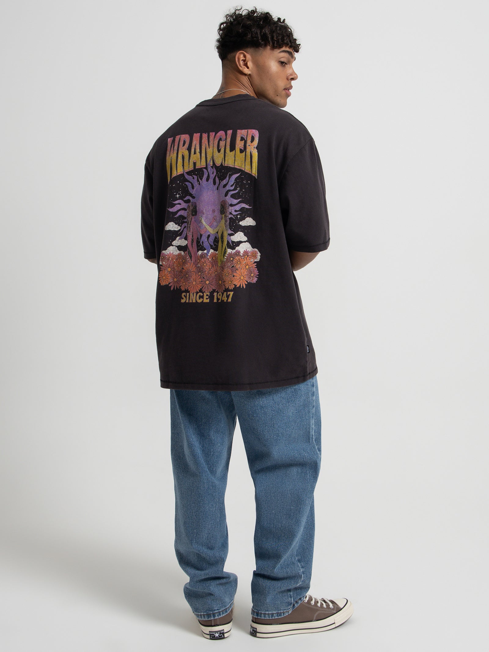 Graphic Tees With Baggy Jeans Wrangler Rituals Baggy T-Shirt Black