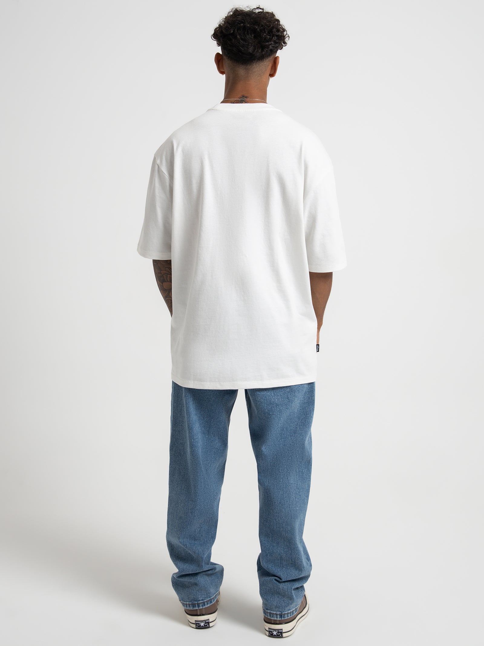 Core Serif Baggy T-Shirt in Vintage White - Glue Store