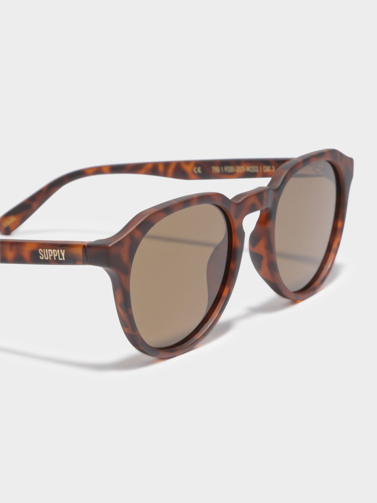 TYO Polarised Sunglasses in Matte Tortoiseshell &amp; Dark Brown