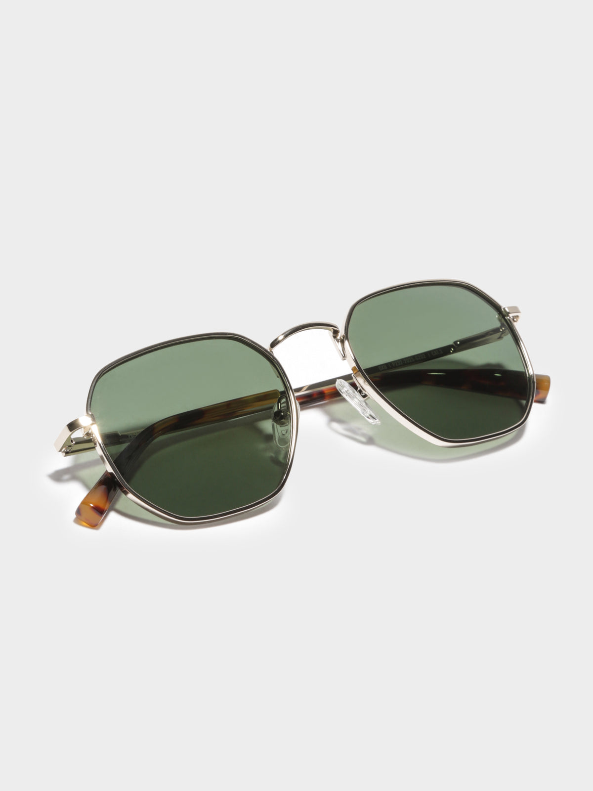 DXB Polarised Sunglasses in Polished Gold &amp; Dark Green