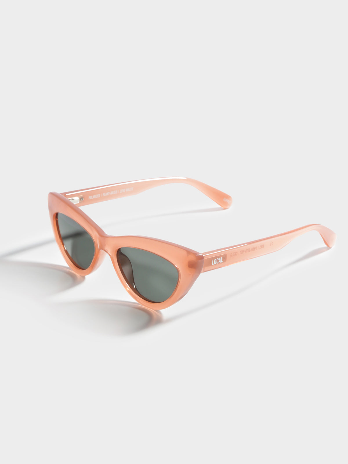 AMS Polarised Cateye Sunglasses in Polished Coral &amp; Dark Grey