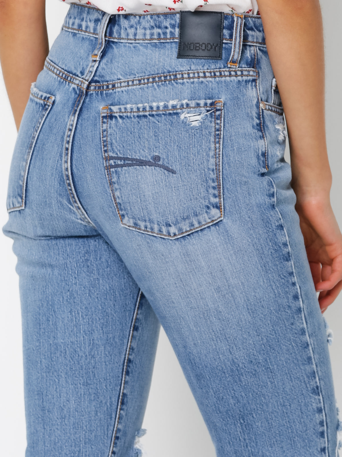 Bessette High Rise Slim Leg Mom Jeans in Mesmerise Denim