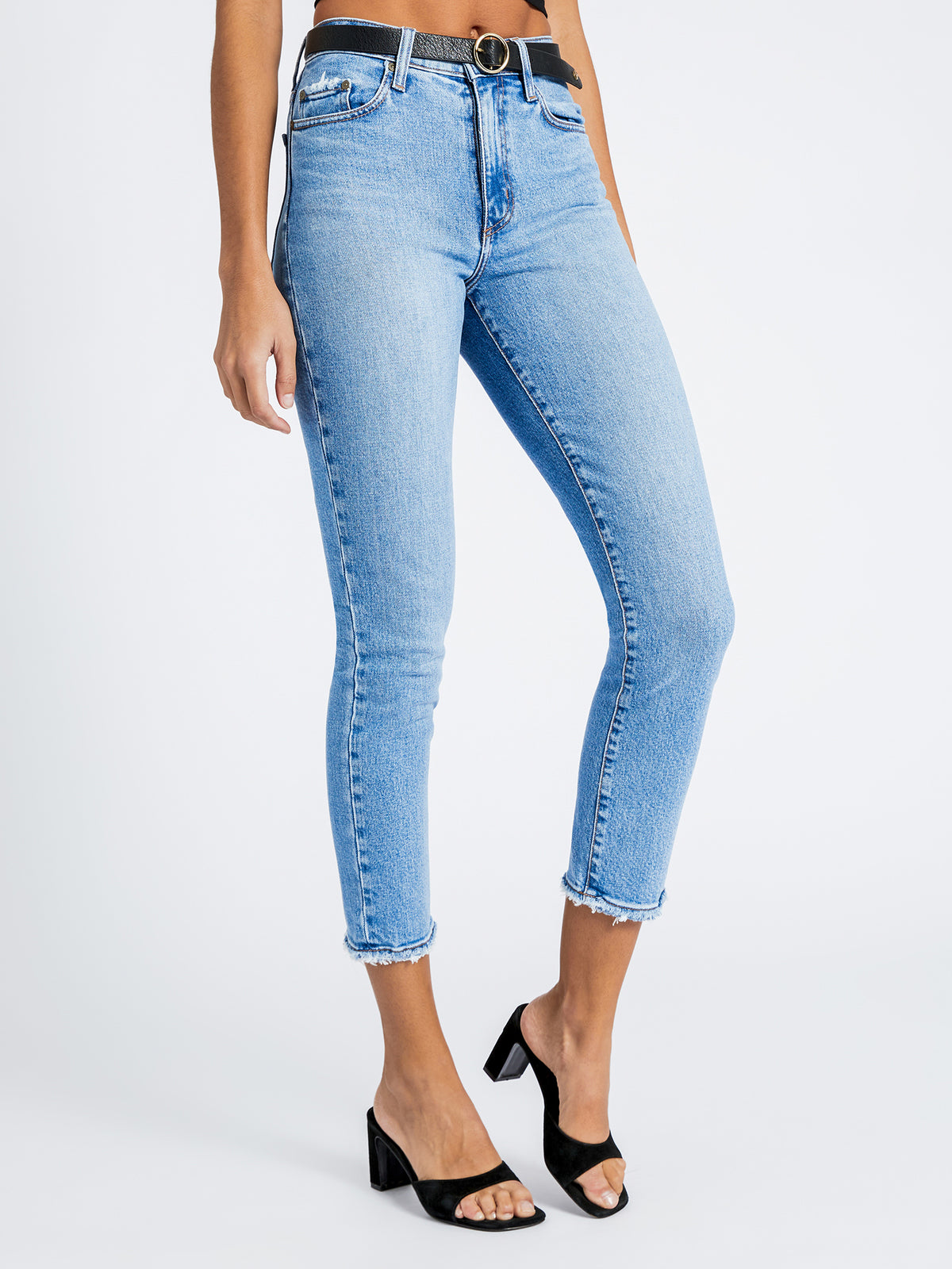 Kennedy High-Rise Slim Cropped Jeans in Moden Blue Denim