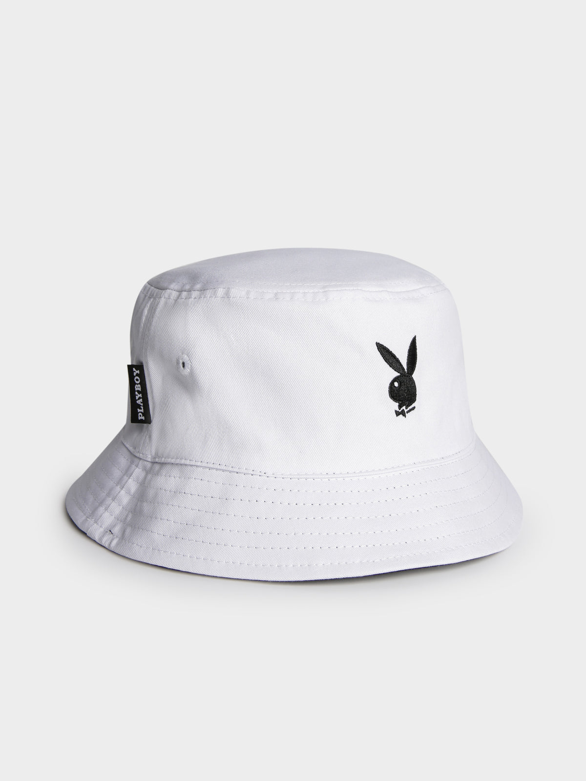 Reversible Bunny Bucket Hat in Black &amp; White