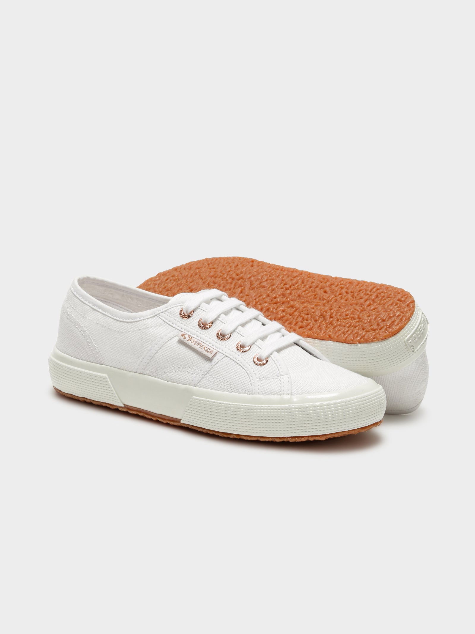 superga white and rose gold