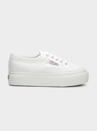 Womens 2790A Linea Up and Down Platform Sneakers in White Canvas