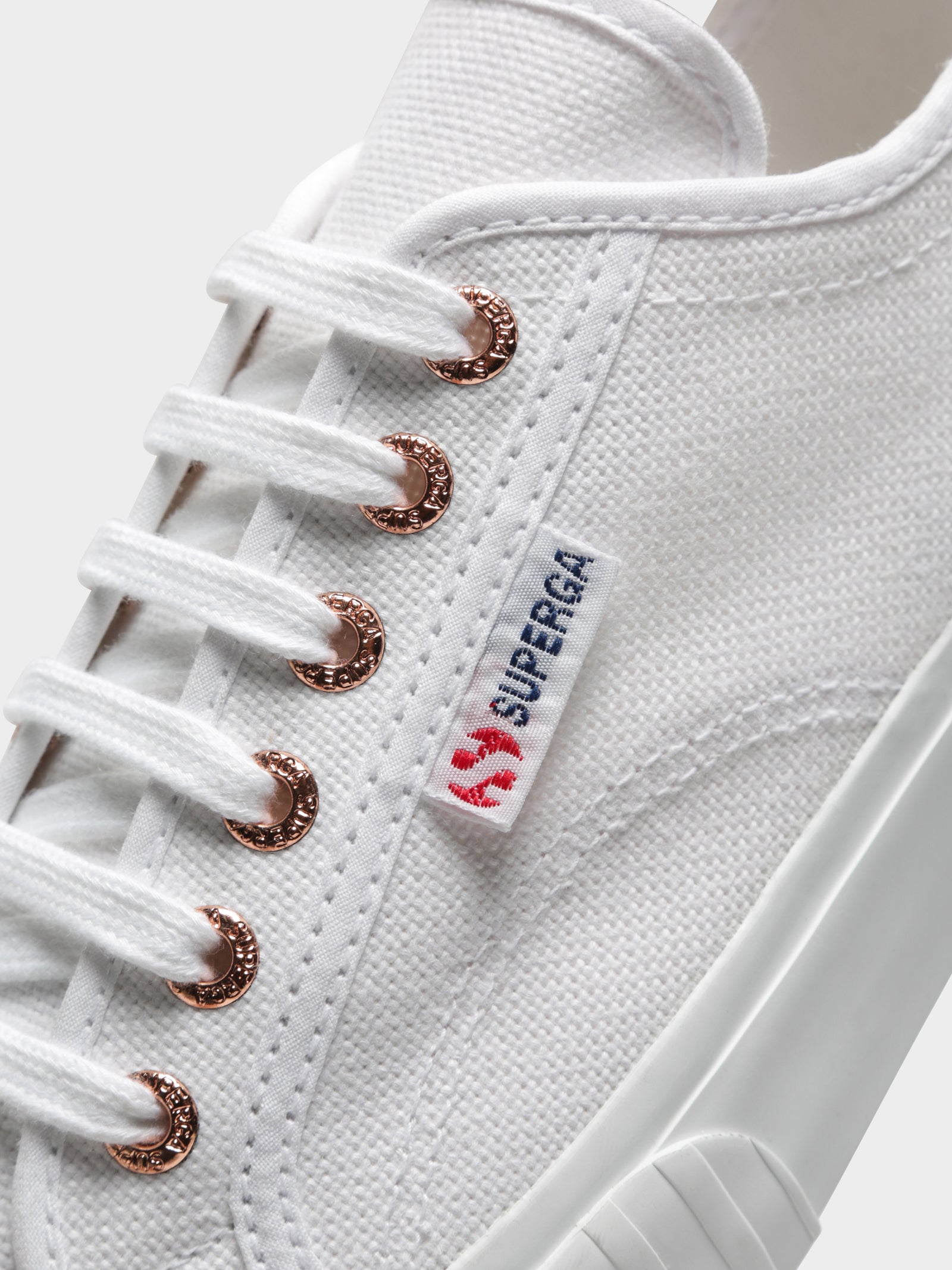 Superga White Rose Gold 2630 Cotu Stripe Sneakers