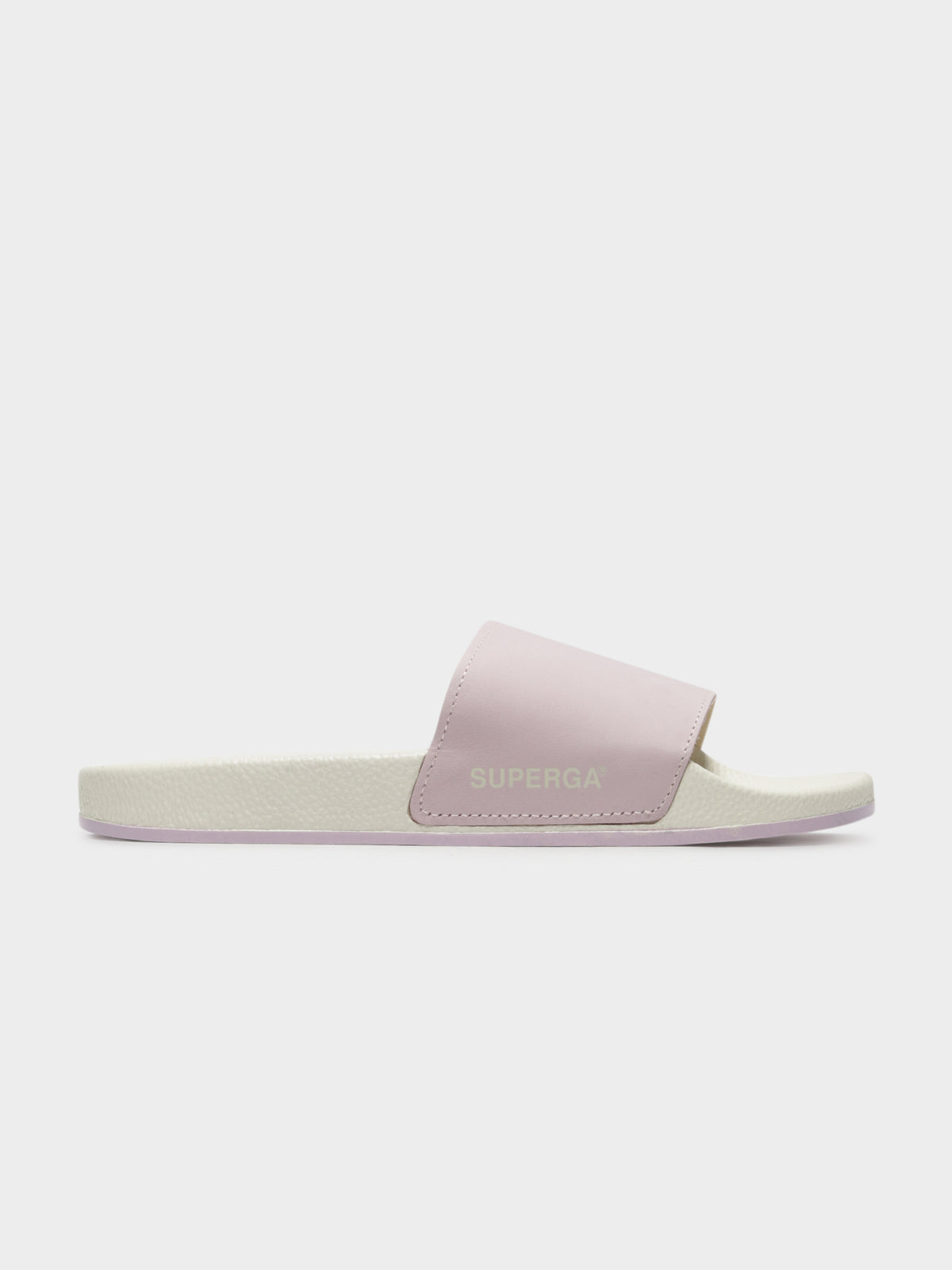 Womens 1908 Leabuttersoftu Slides in Biege, Sand &amp; Pink Pale Lilac