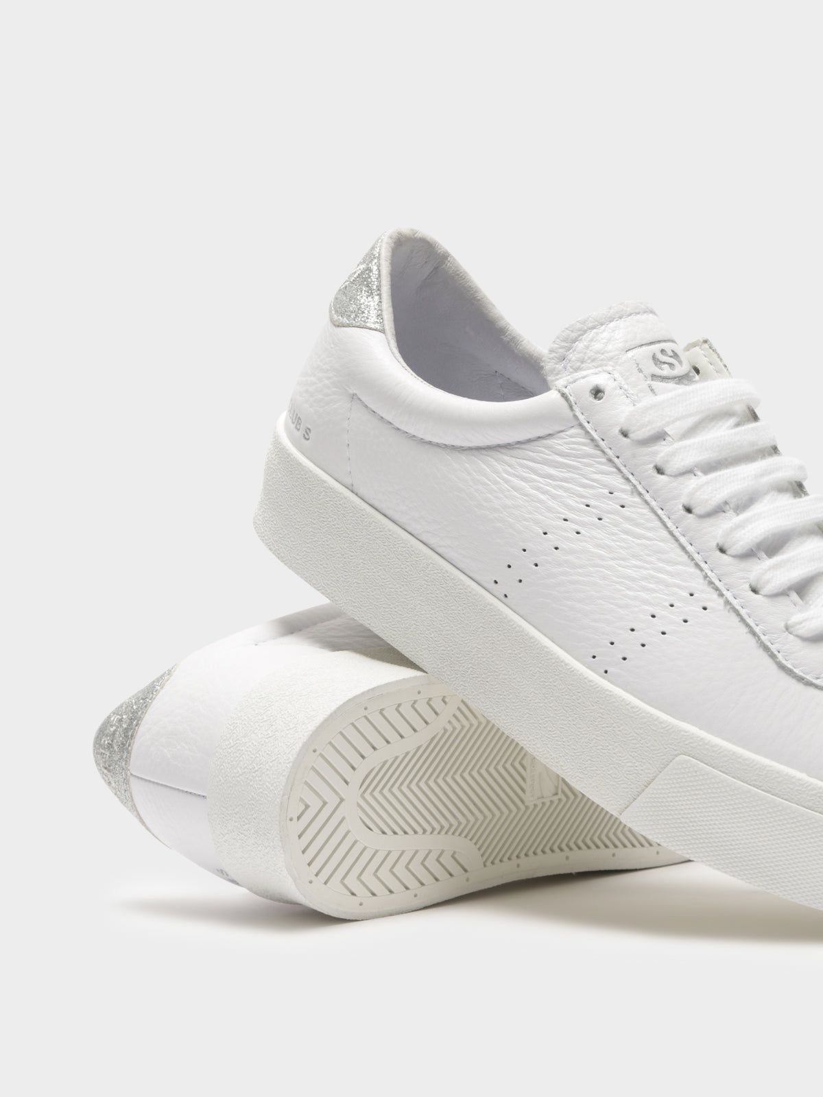 Womens 2854 Club 3 Comfleau Sneakers in White &amp; Grey Silver