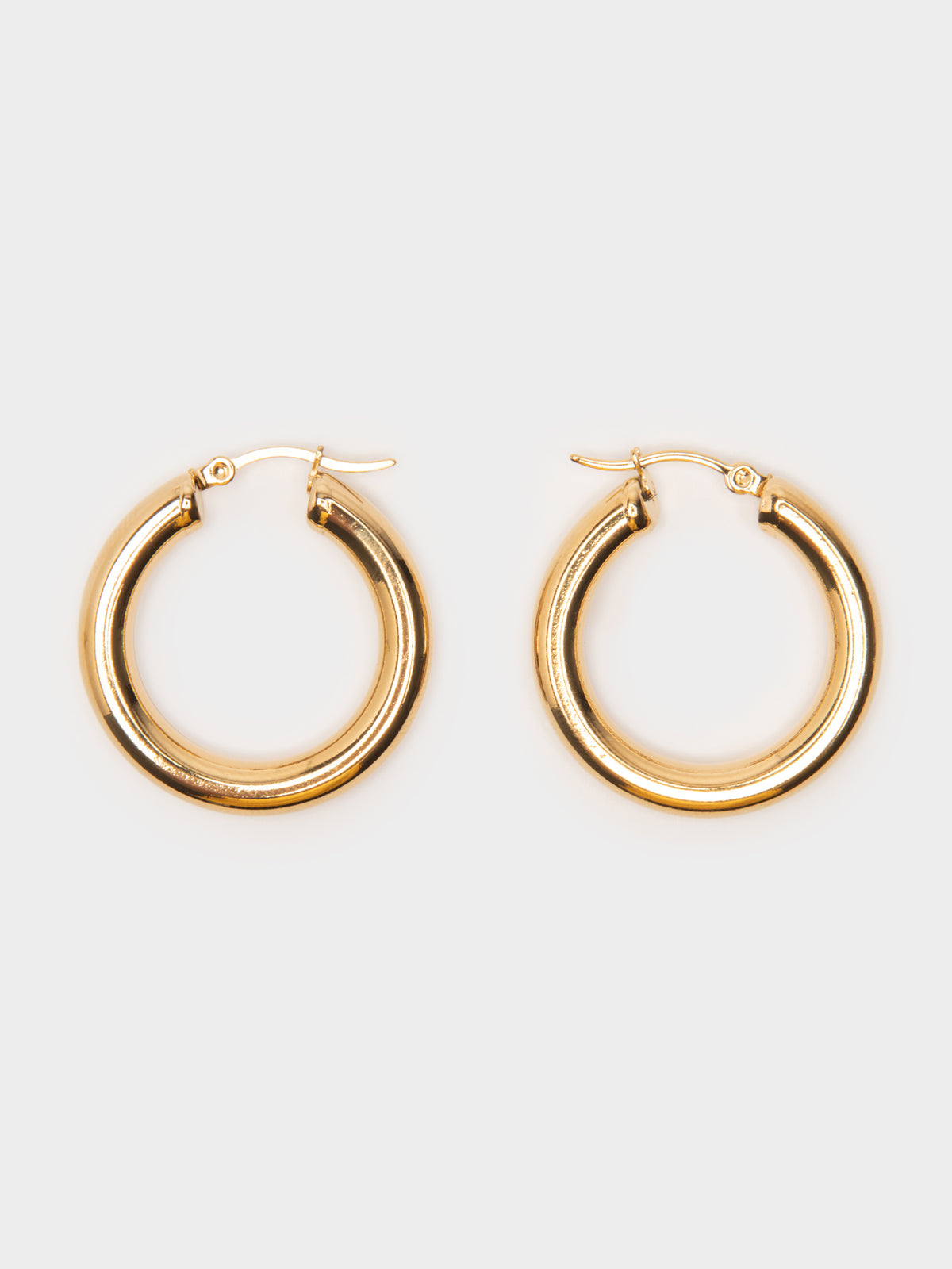 Sapphire 18K Gold Thick Hoop Earrings