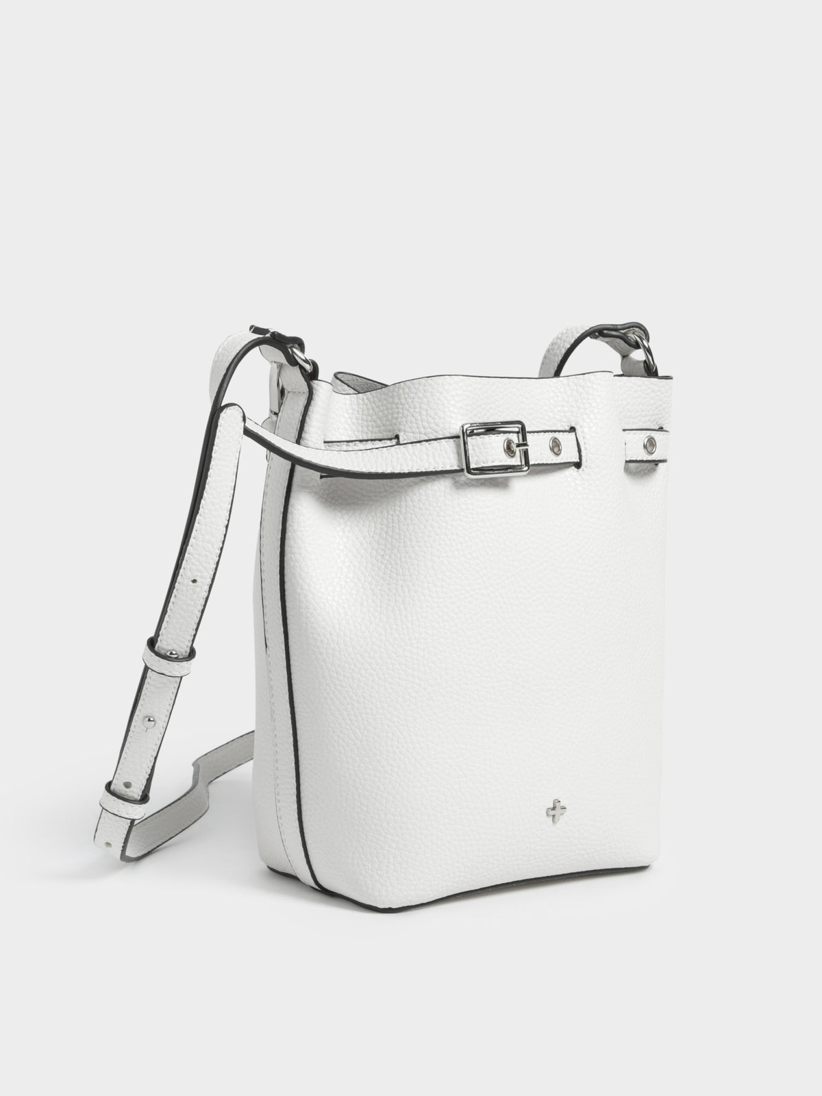 Saskia Crossbody Bucket Bag in White