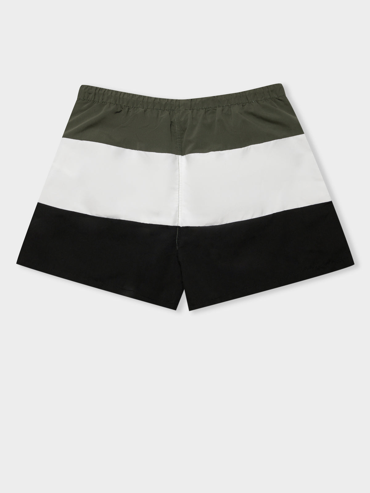 Cielo Swim Shorts in Dark Green, White &amp; Black