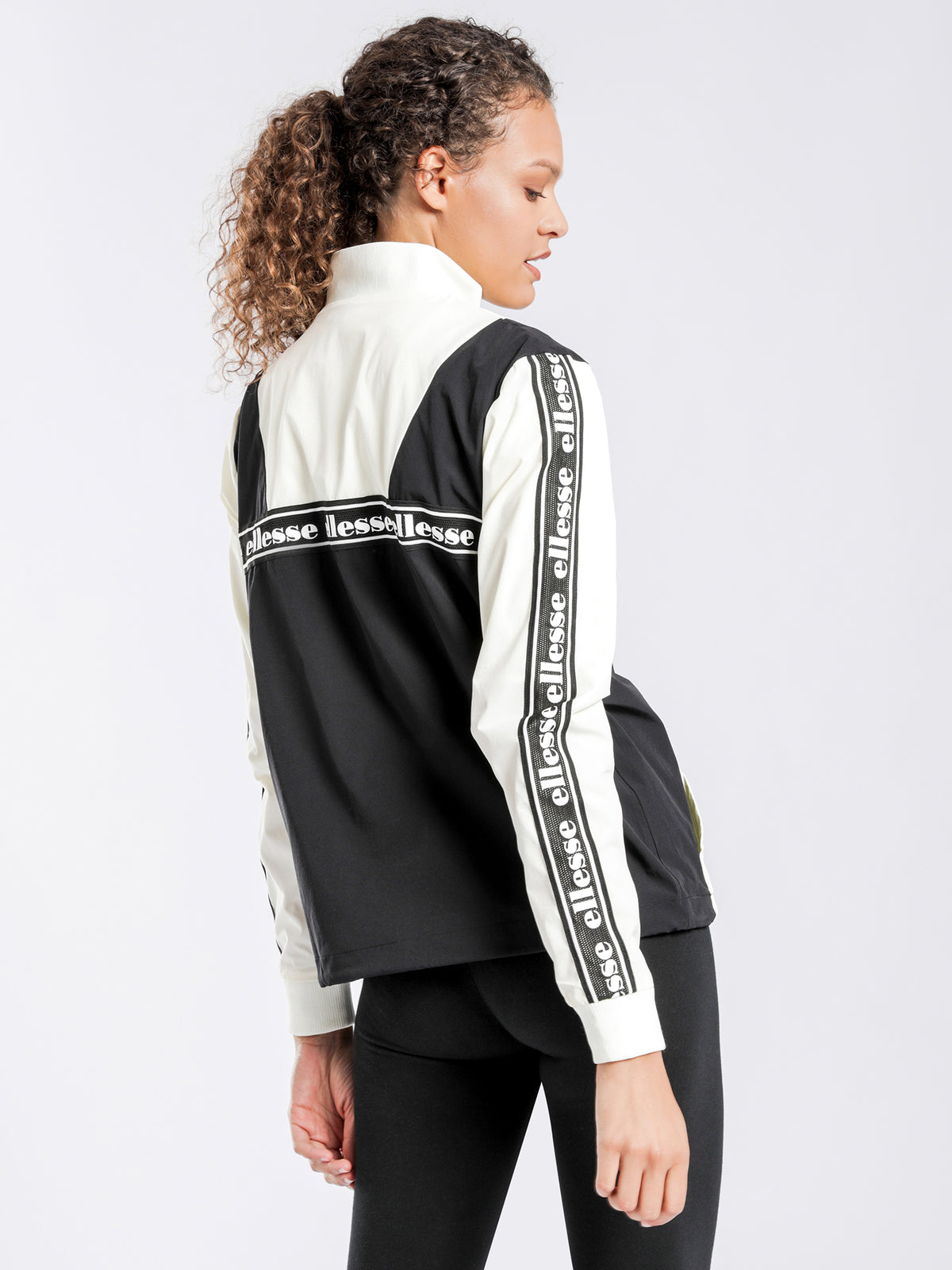 Erna Zip Jacket in Black &amp; Off White