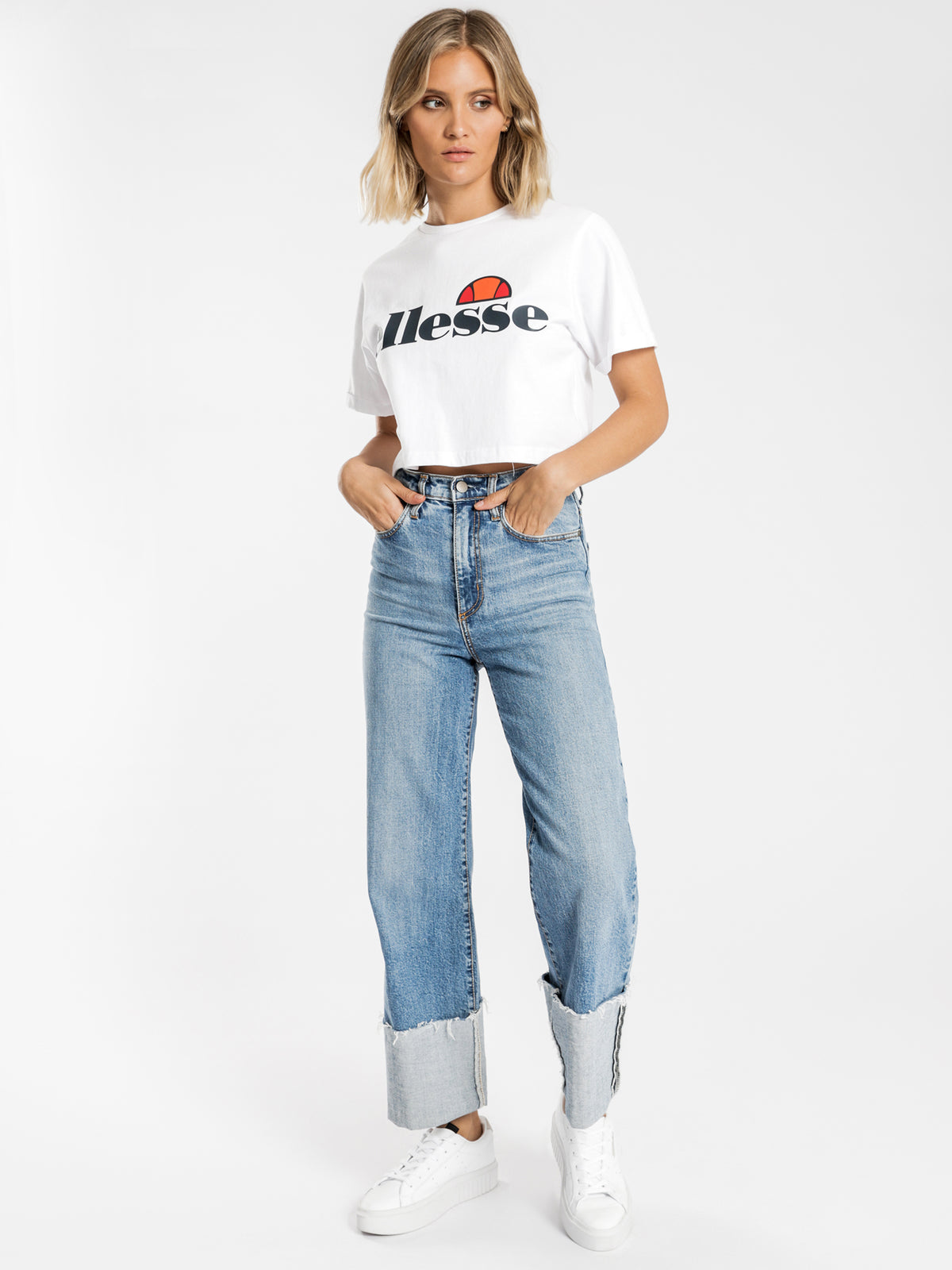 Alberta Cropped T-Shirt in White