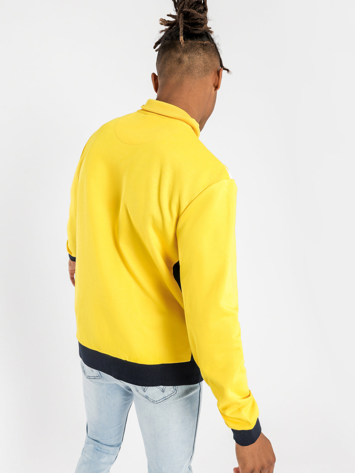 Vilas Track Jacket in Yellow White &amp; Navy