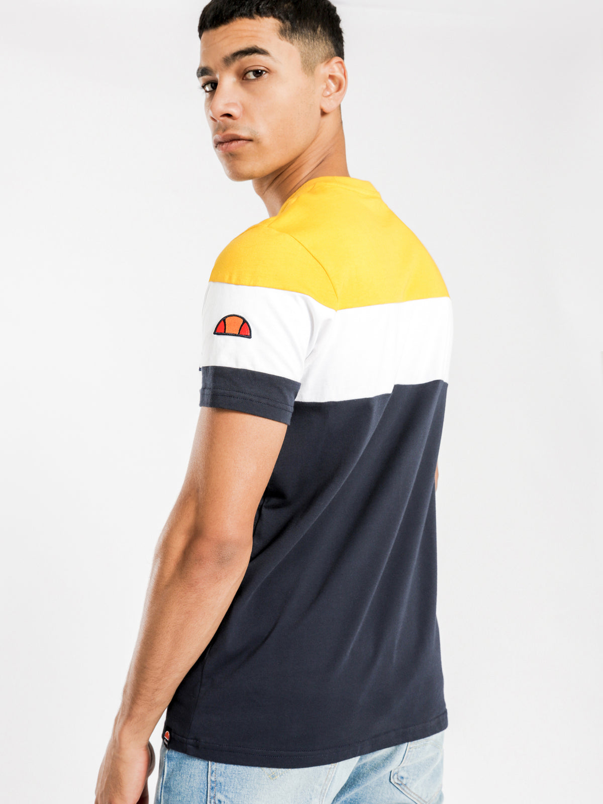 Punto T-Shirt in Navy &amp; Yellow