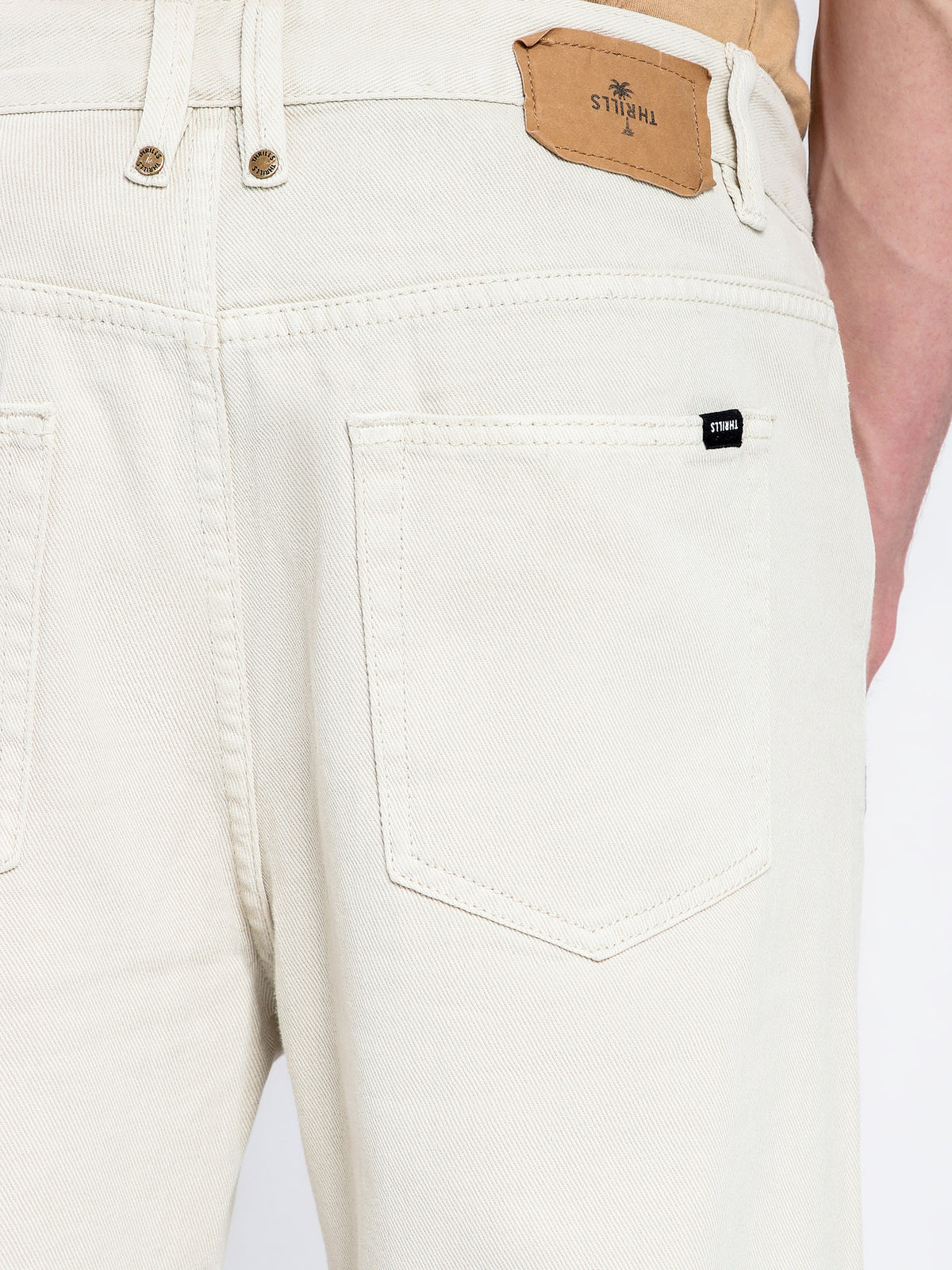 Drilled Chopped 5-Pocket Pants in Dirty White Denim