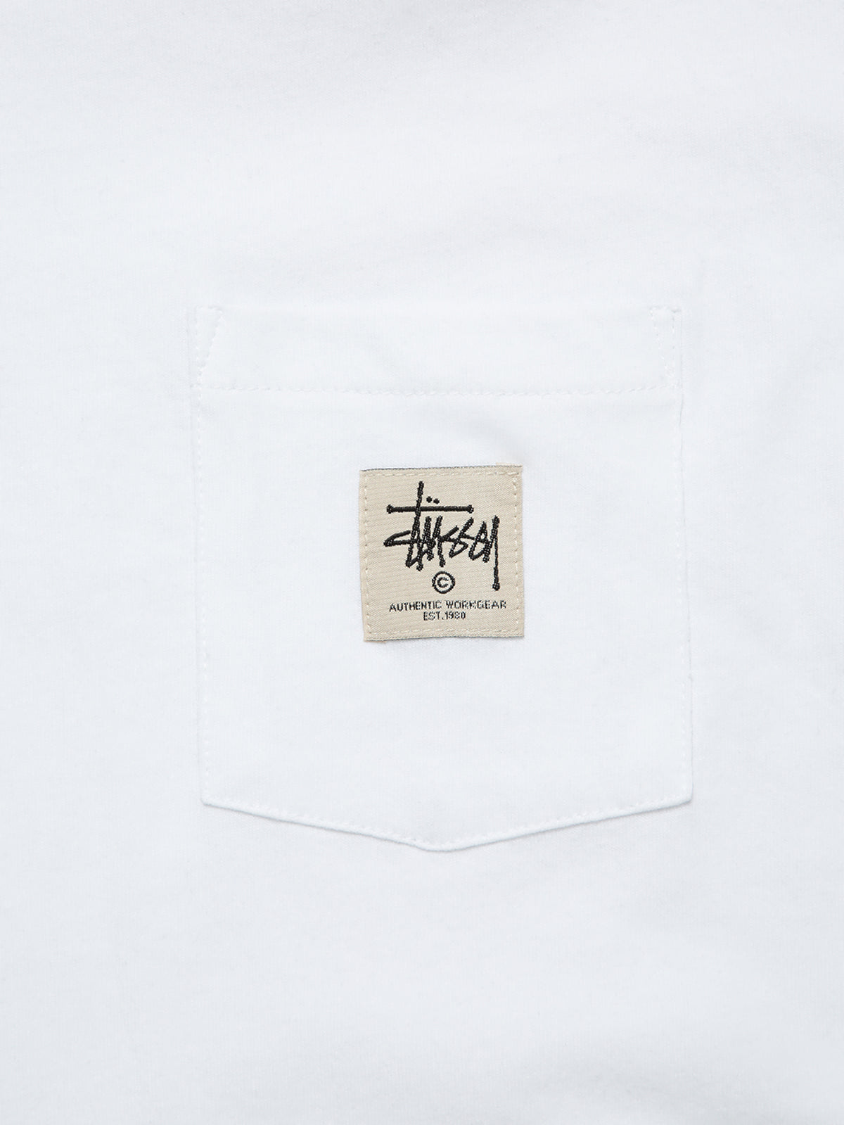 Work Label Pocket Short Sleeve T-Shirt in White