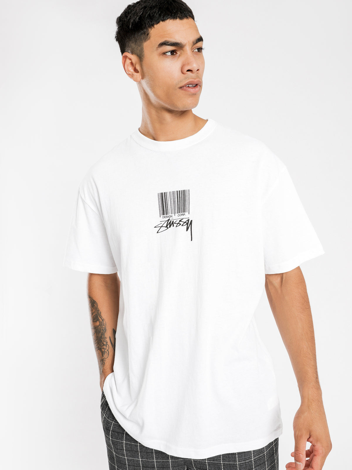 Barcode Short Sleeve T-Shirt in White