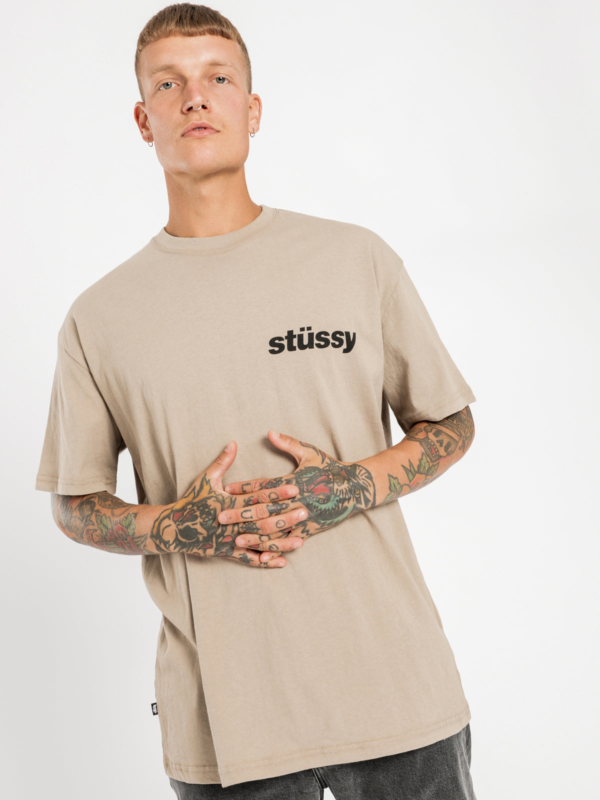 Solid Italic Short Sleeve T-Shirt in Atmosphere